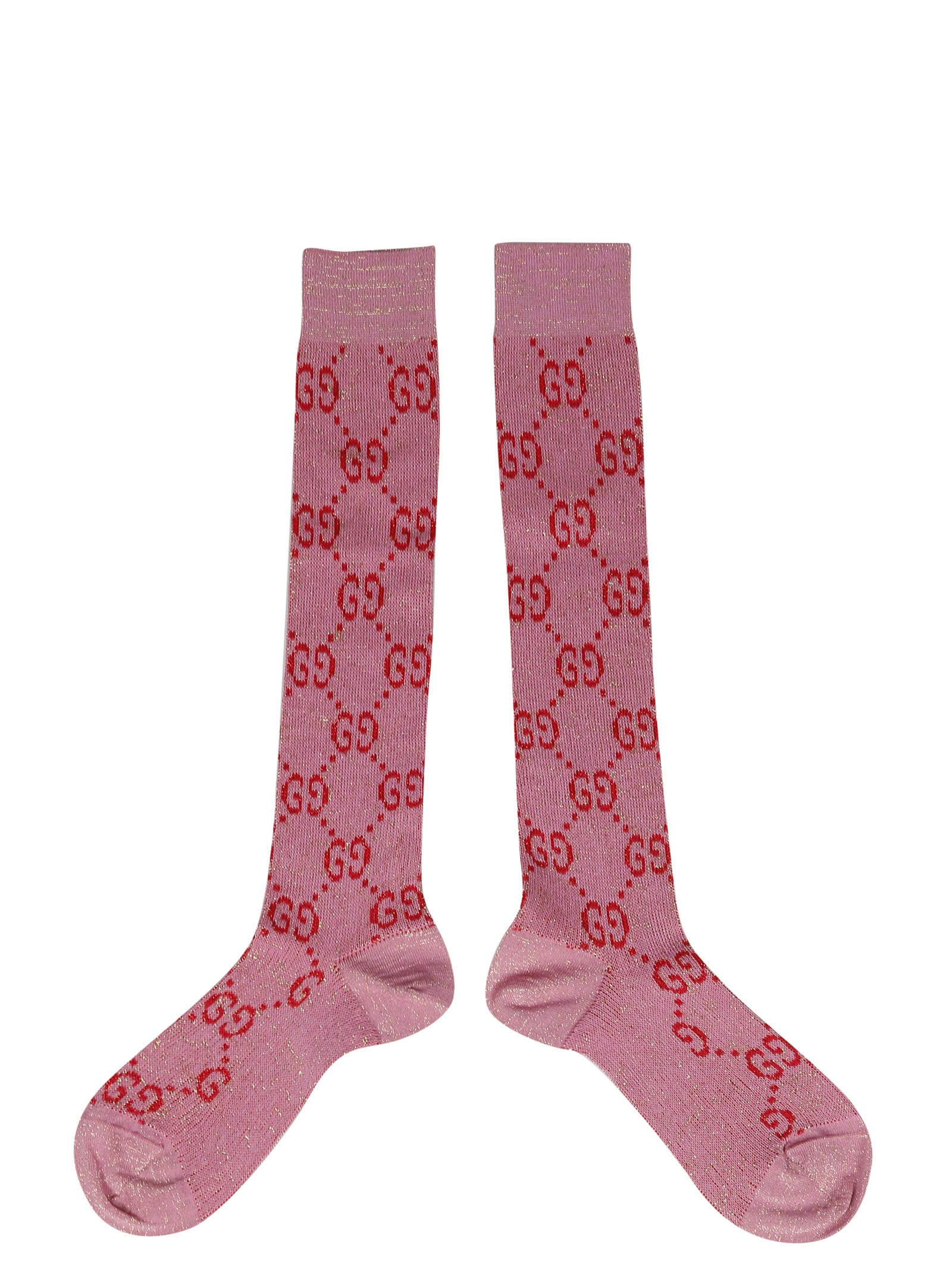 Gucci Gg Supreme Socks In Pink & Purple