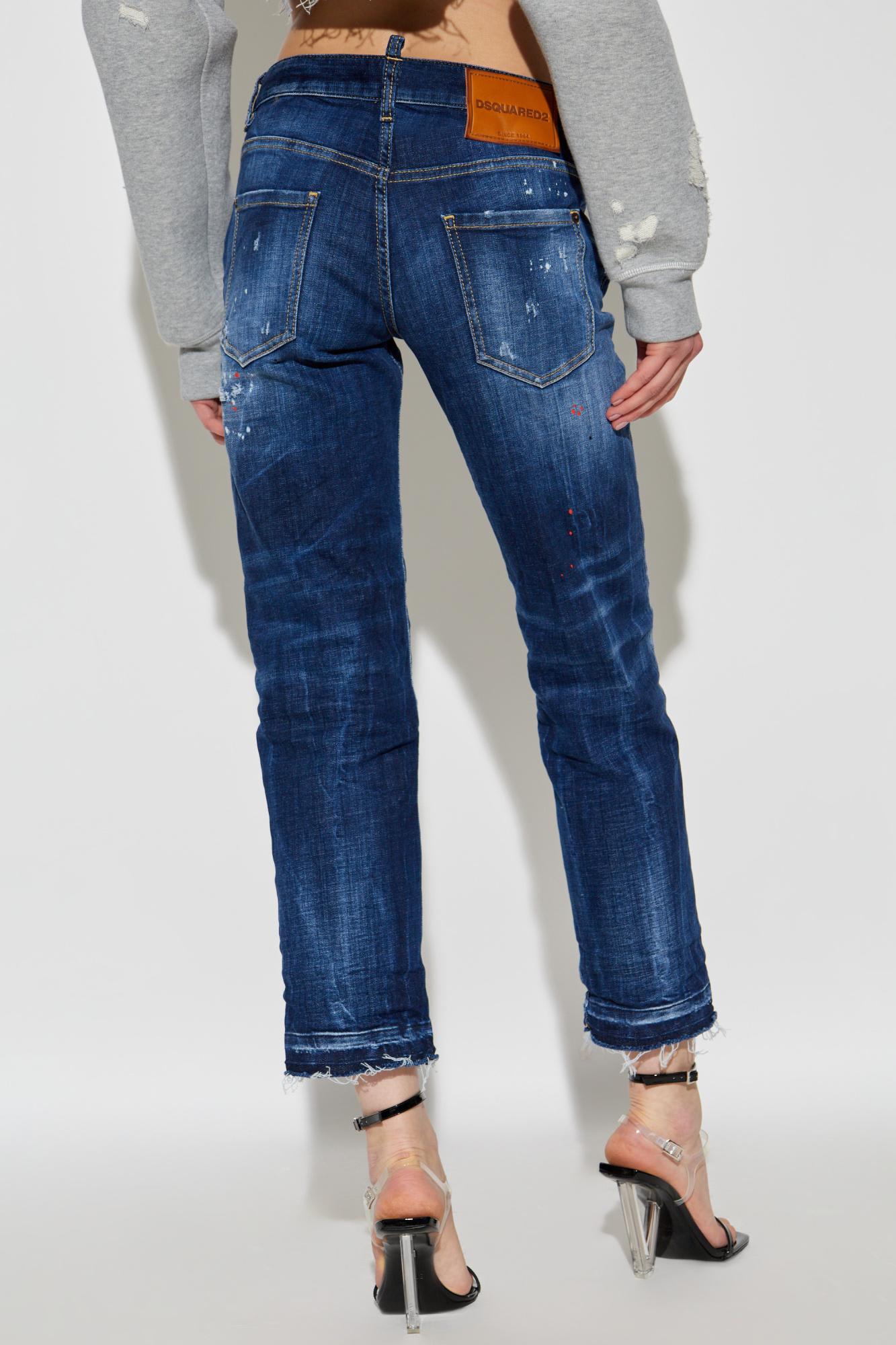 Dsquared2 Stretch Denim Boston Jeans In Blue