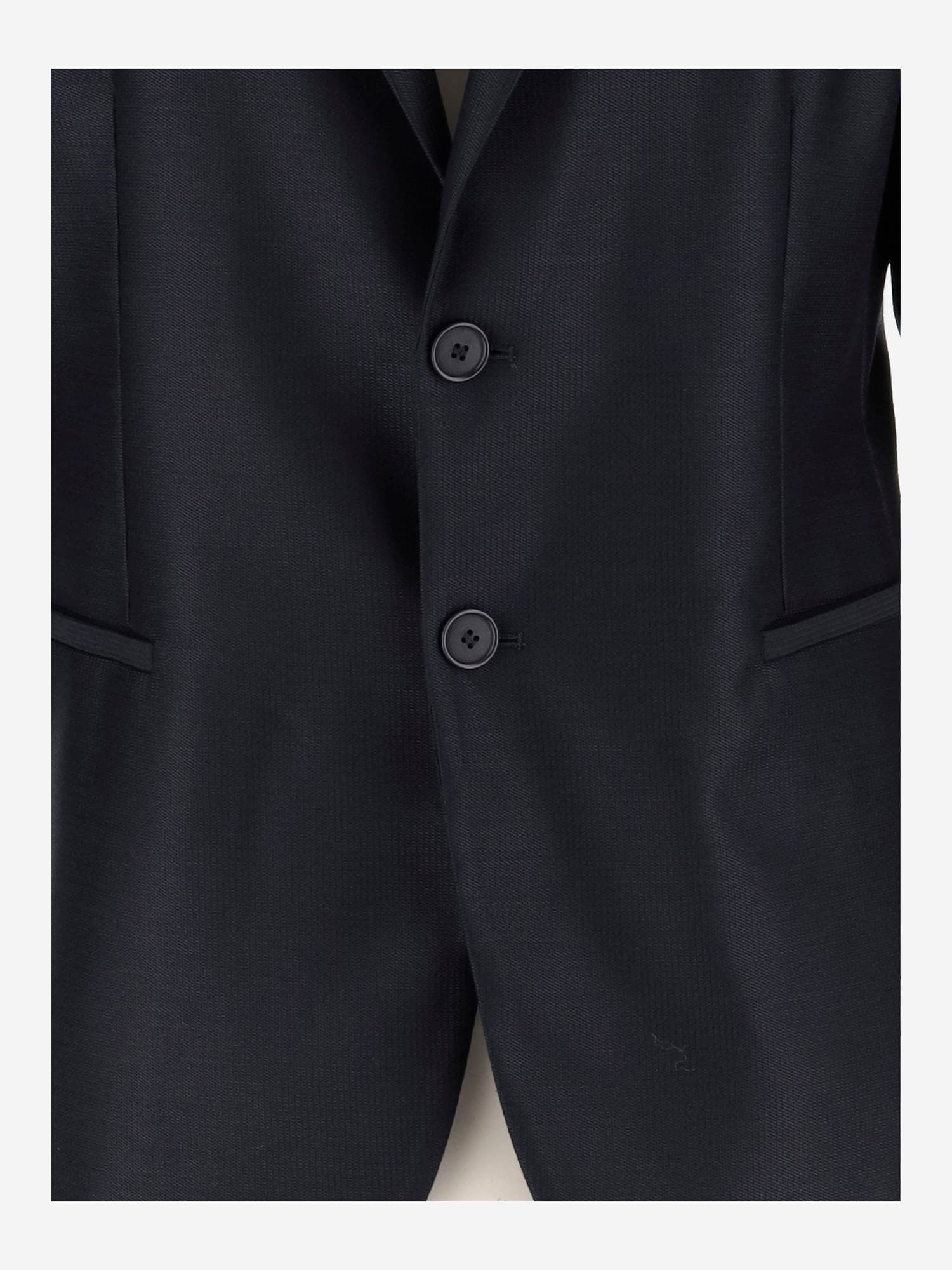 Shop Giorgio Armani Single-breasted Virgin Wool Jacket In Black