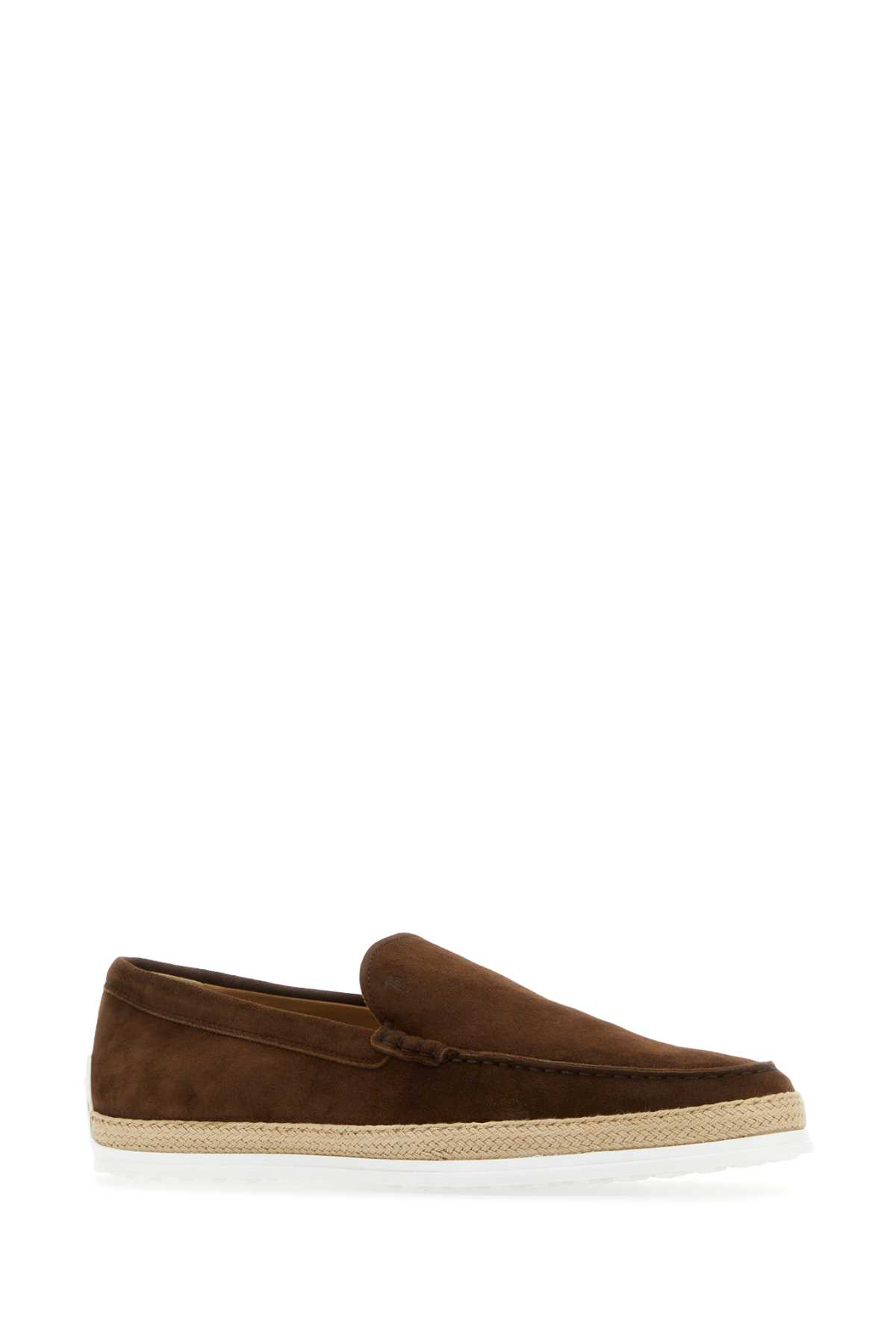 Shop Tod's Chocolate Suede Loafers In Marrone