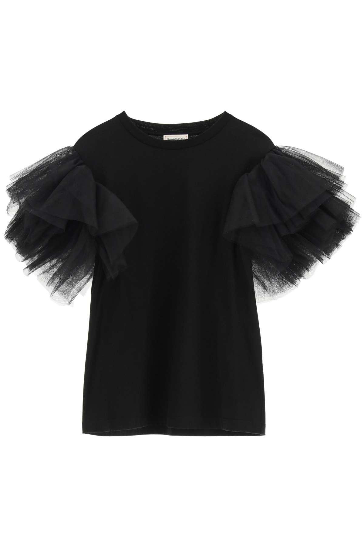 Alexander McQueen Jersey And Tulle Top