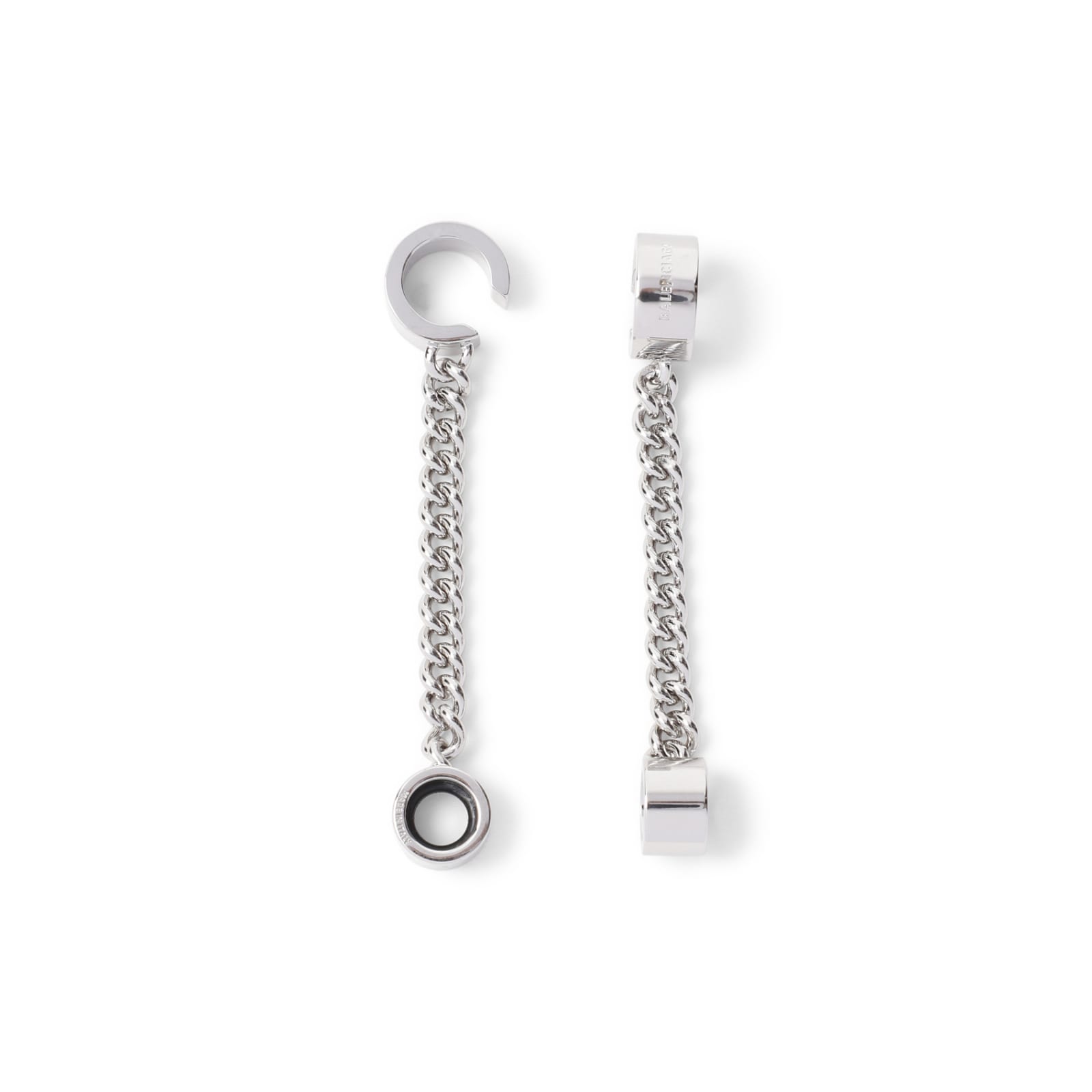 Shop Balenciaga Bluetooth Ear Cuffs In Shiny Silver