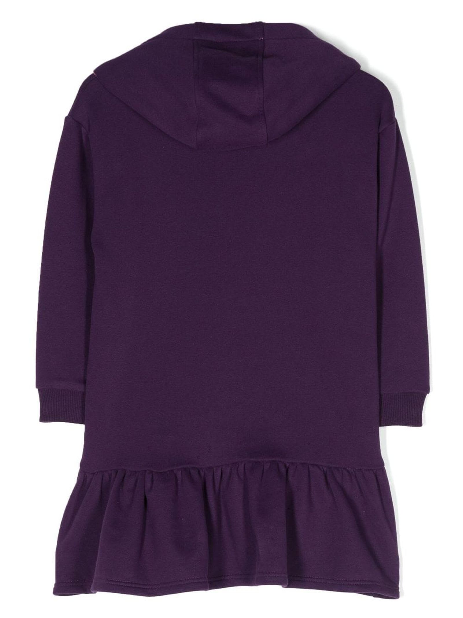 Shop Little Marc Jacobs Purple Cotton Dress In Viola