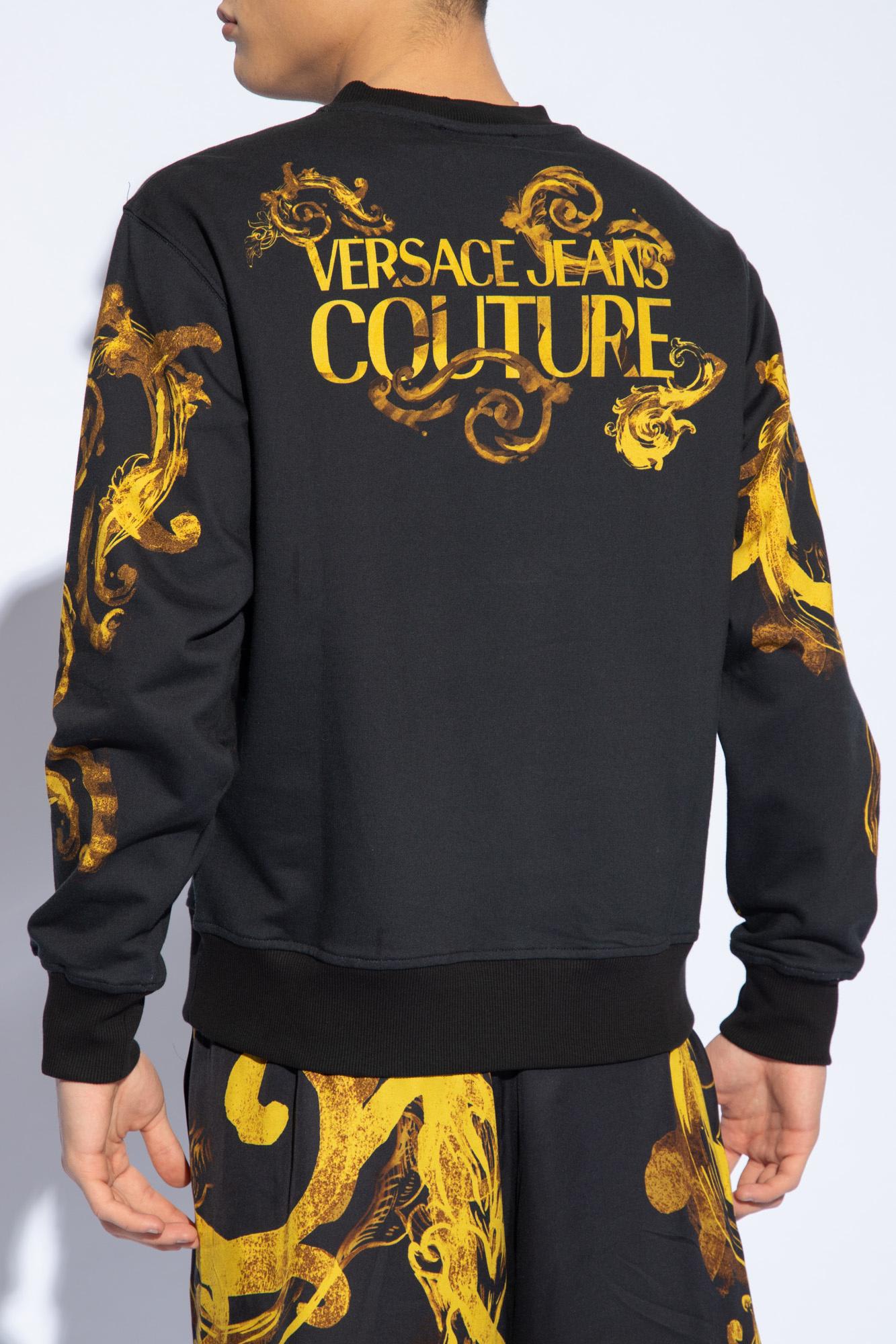 Shop Versace Jeans Couture Printed Sweatshirt In Black