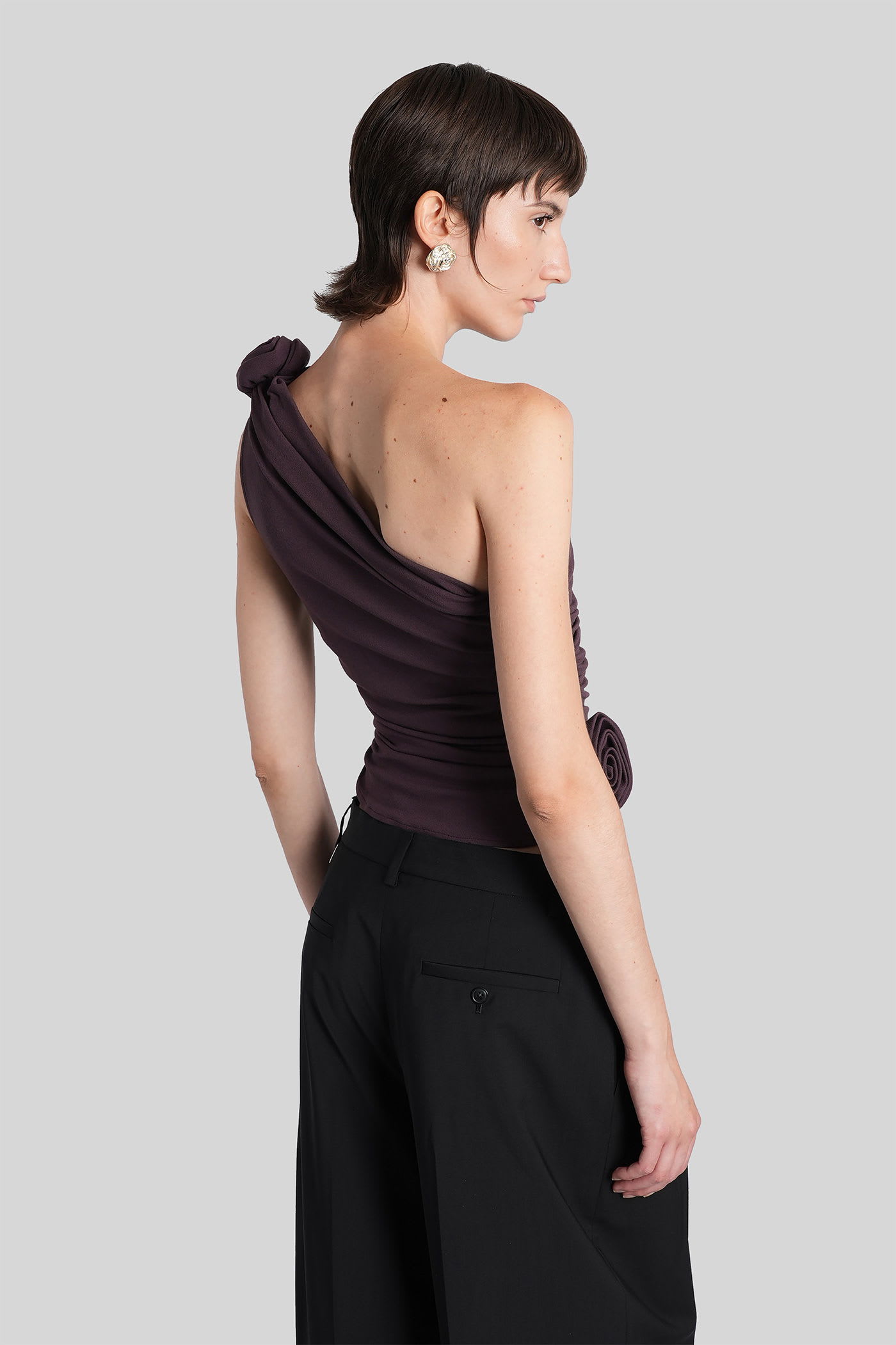 Magda Butrym Tshirt 01 Topwear In Bordeaux Viscose In Burgundy