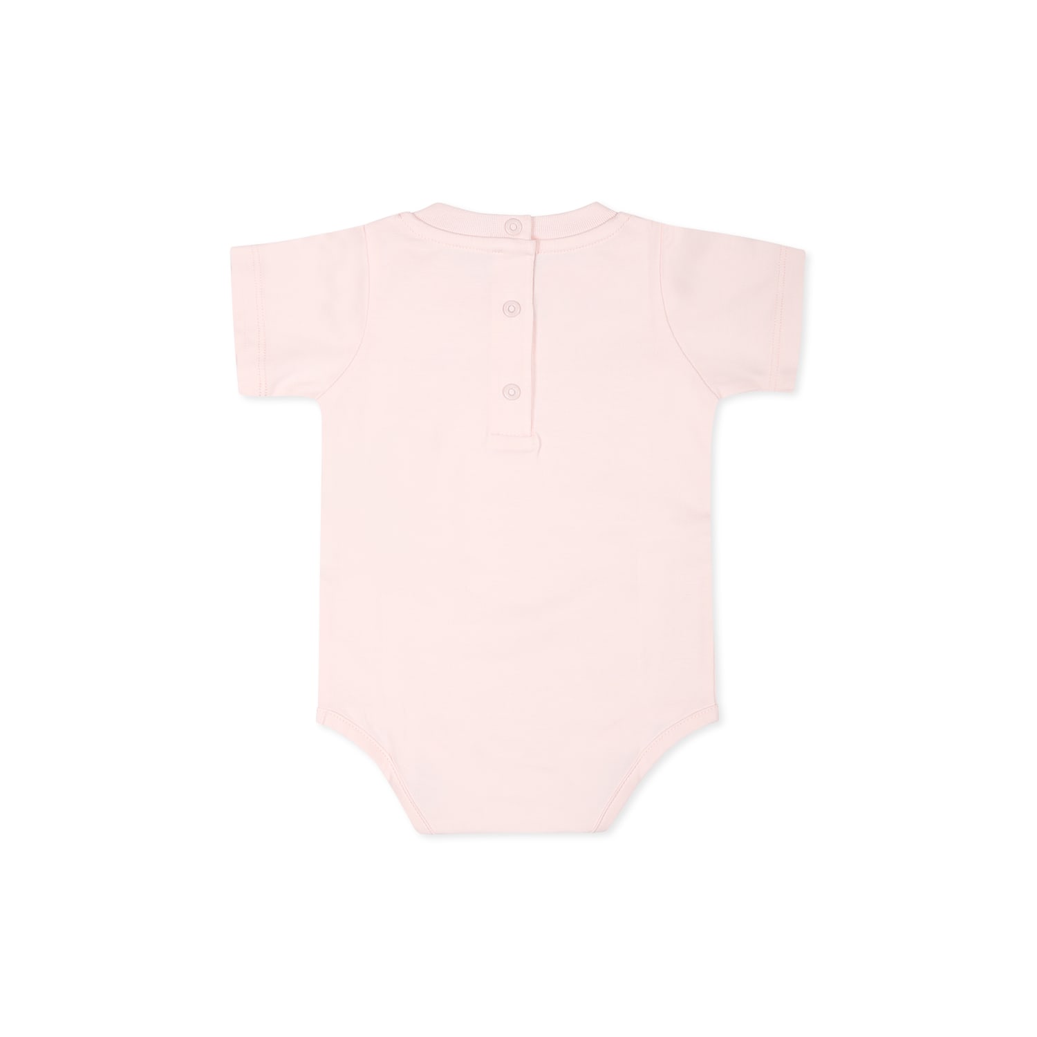 Fendi Pink Babygrow Set For Baby Girl With Logo In Pink