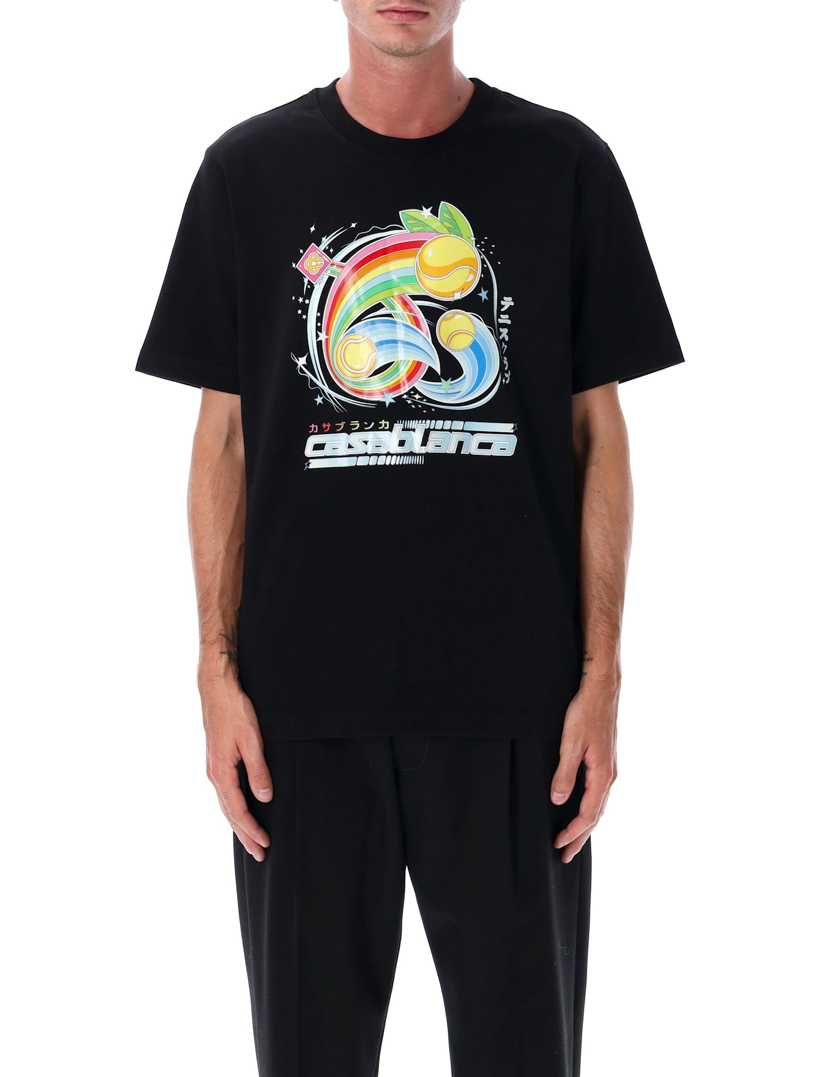 Casablanca Black Manga Tennis Ball T-shirt
