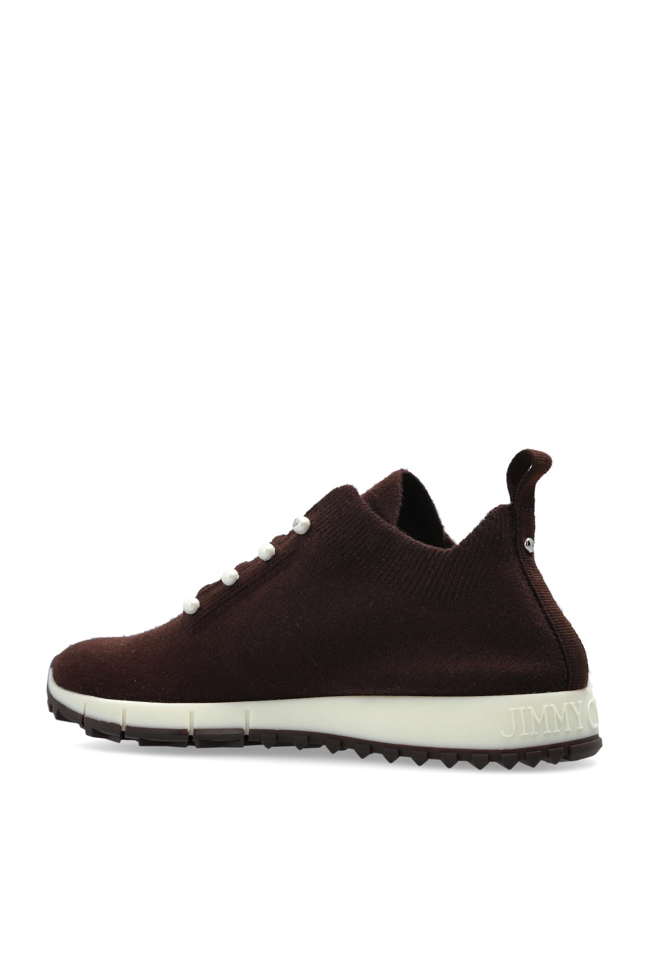Jimmy Choo Veles Crochet Knit Sneakers In Brown