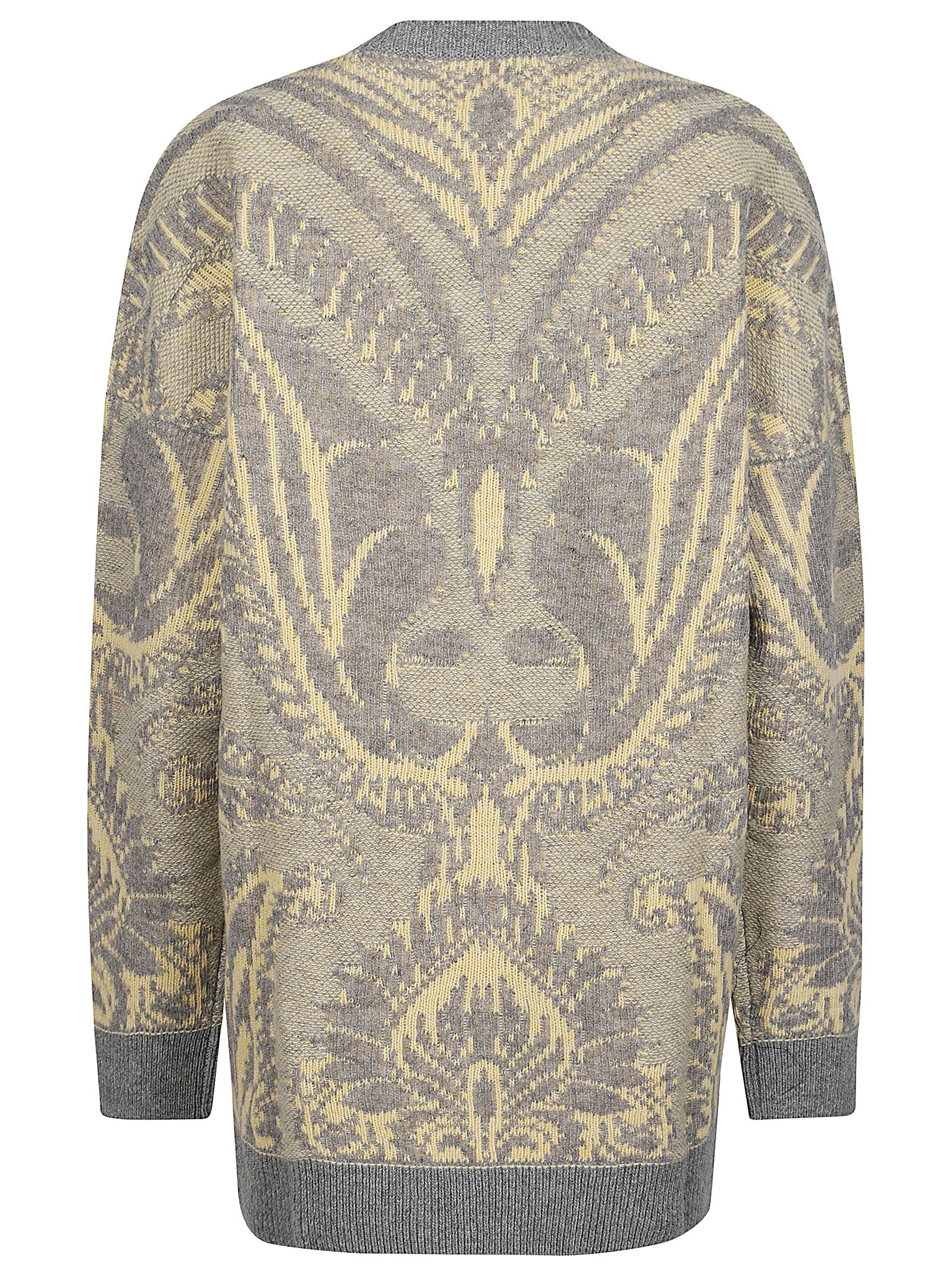 Shop Etro Round Neck Sweater In Grigio Fantasia