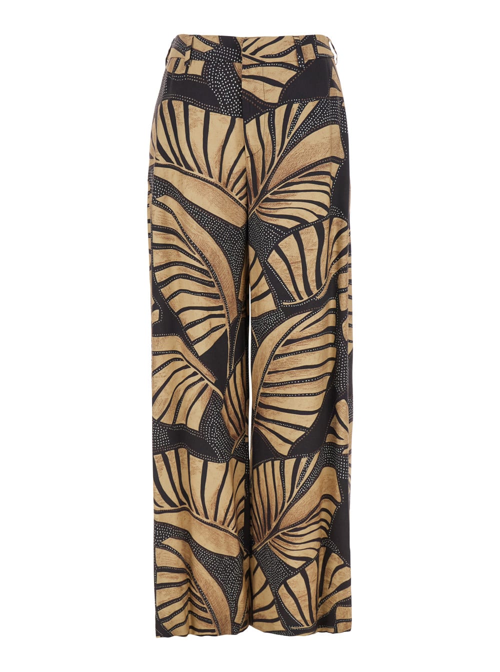 lorenza Brown Pants With All-over Printed Motif In Tech Fabric Woman