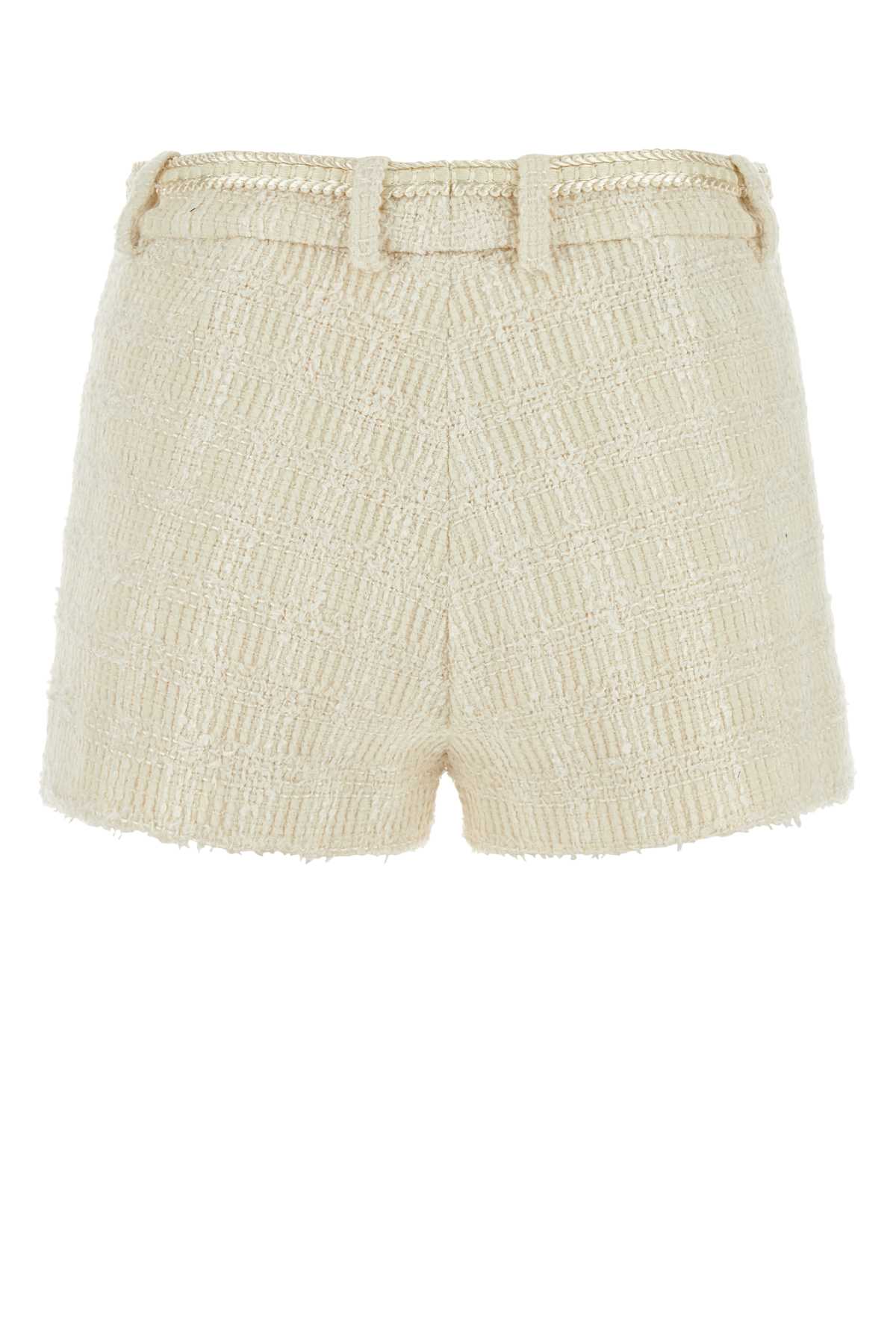 Shop Gucci Ivory Tweed Shorts