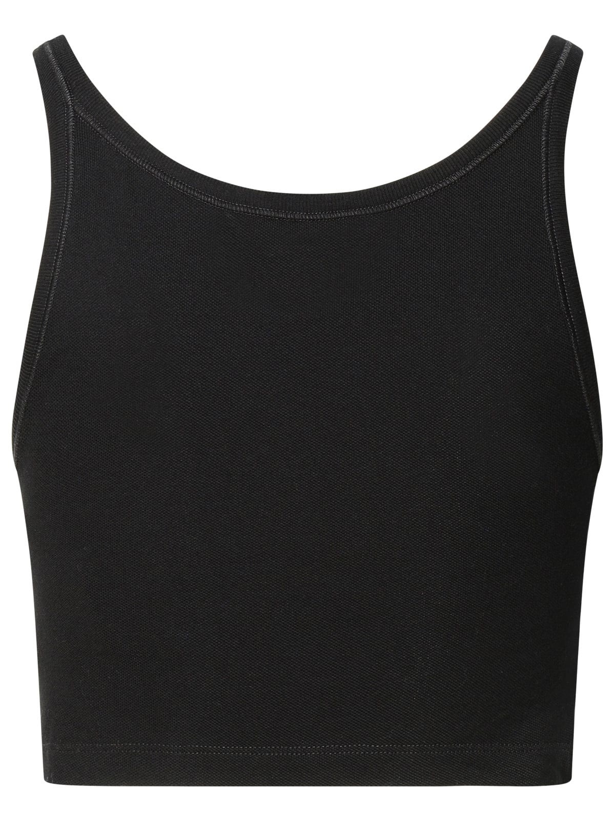 Shop Palm Angels Black Cotton Tank Top In Black/off White