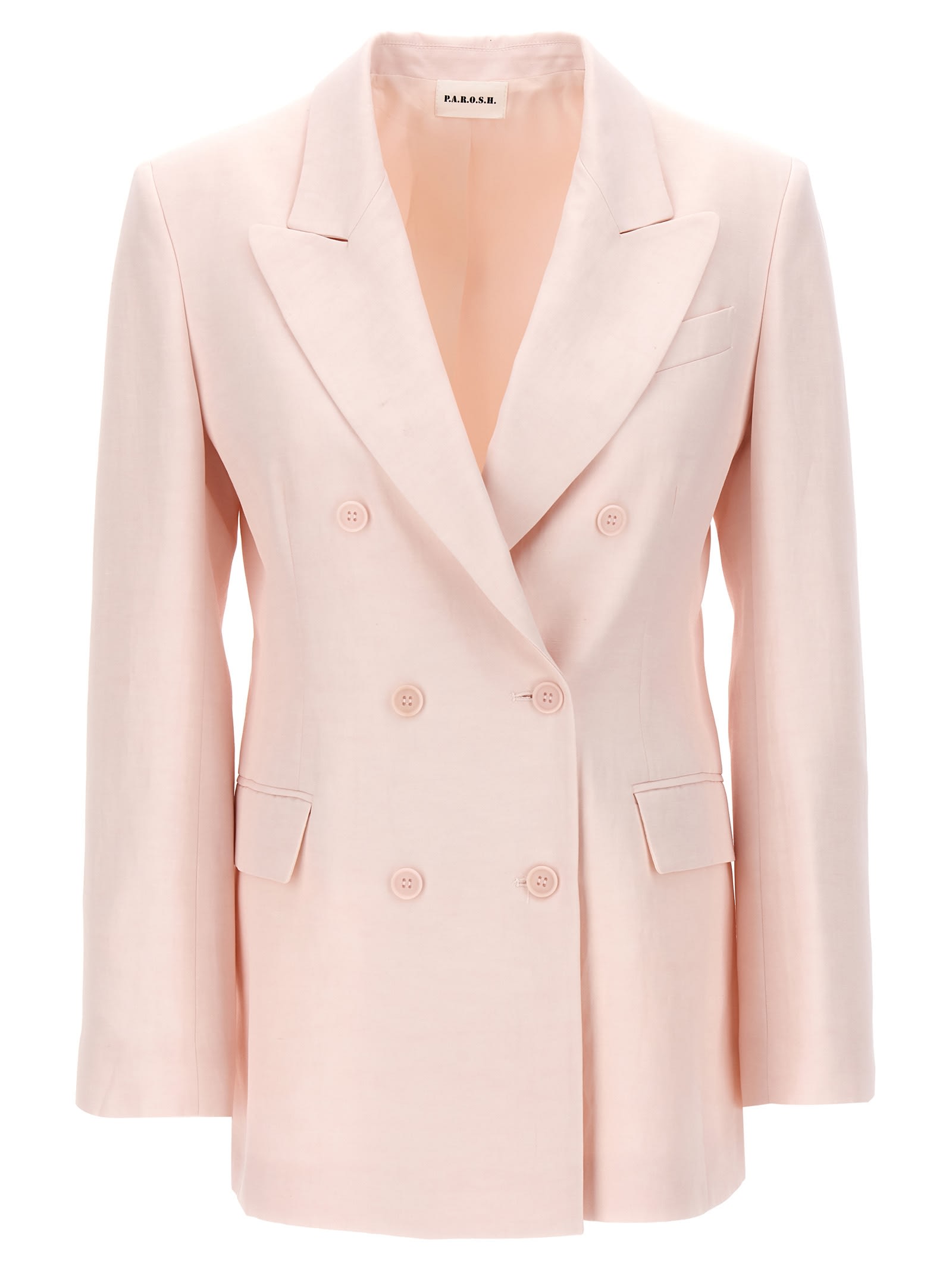 Shop P.a.r.o.s.h Double-breasted Blazer In Pink