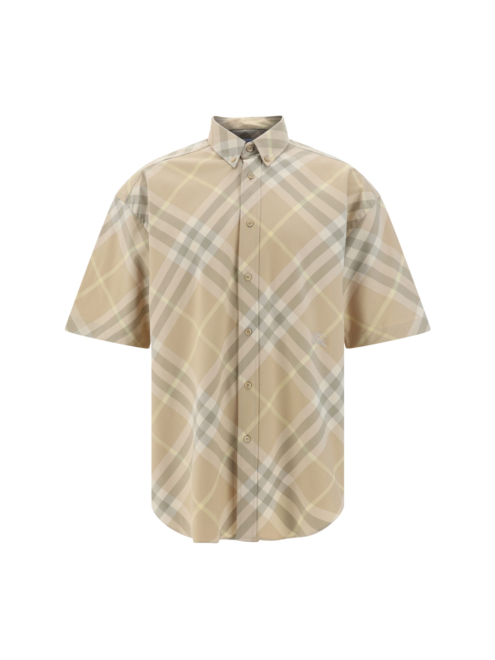 Shop Burberry Casual Shirt In Flax Ip Check