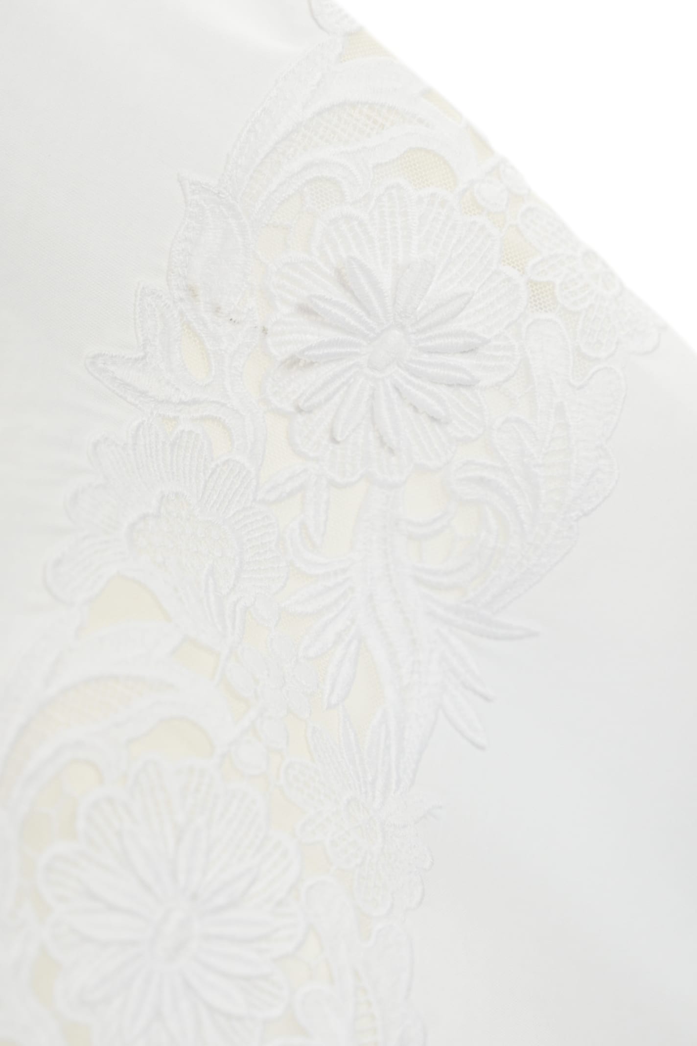 Twinset Cotton T-shirt With Lace Application In White