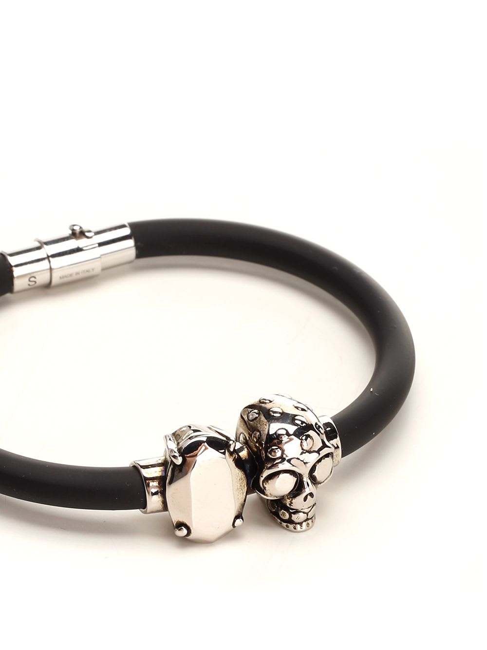 Shop Alexander Mcqueen Rubber Bracelet In Black