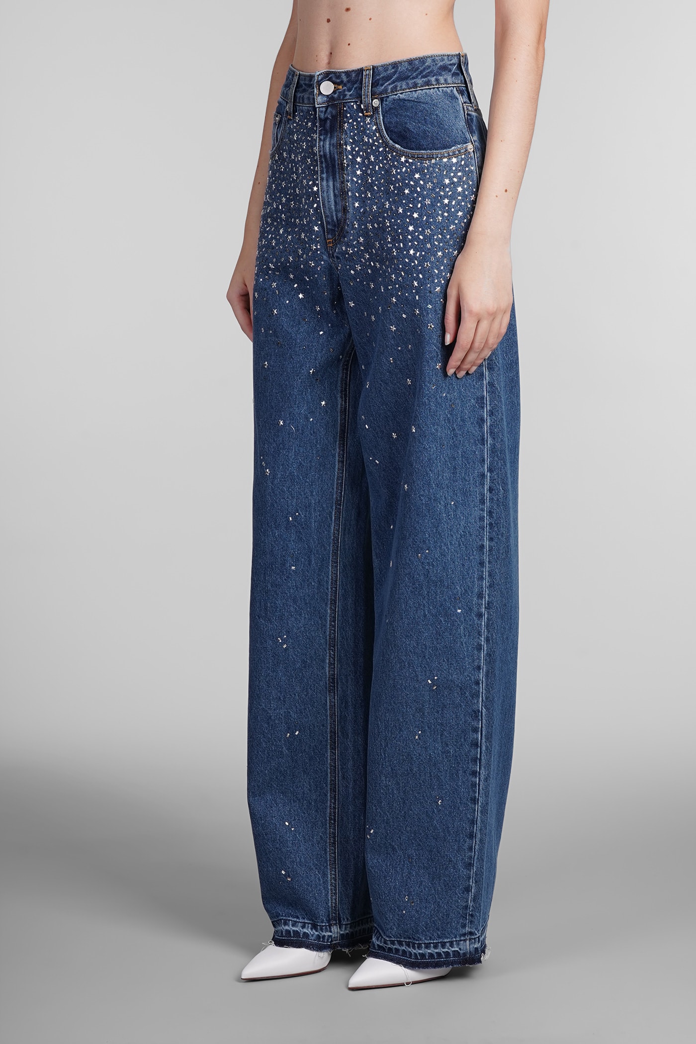 Shop Alessandra Rich Jeans In Blue Cotton