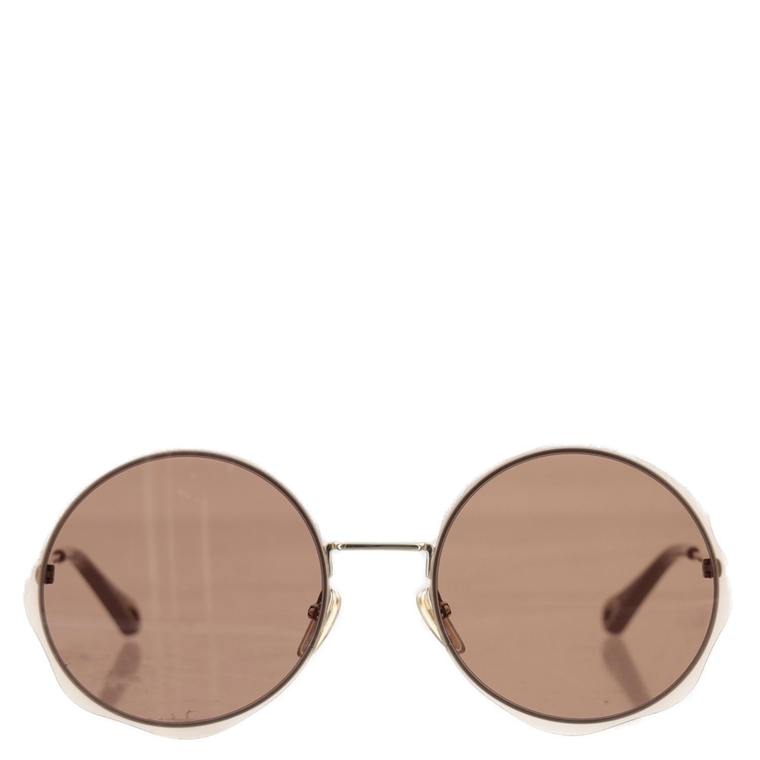Shop Chloé Honore Sunglasses In Gold/brown