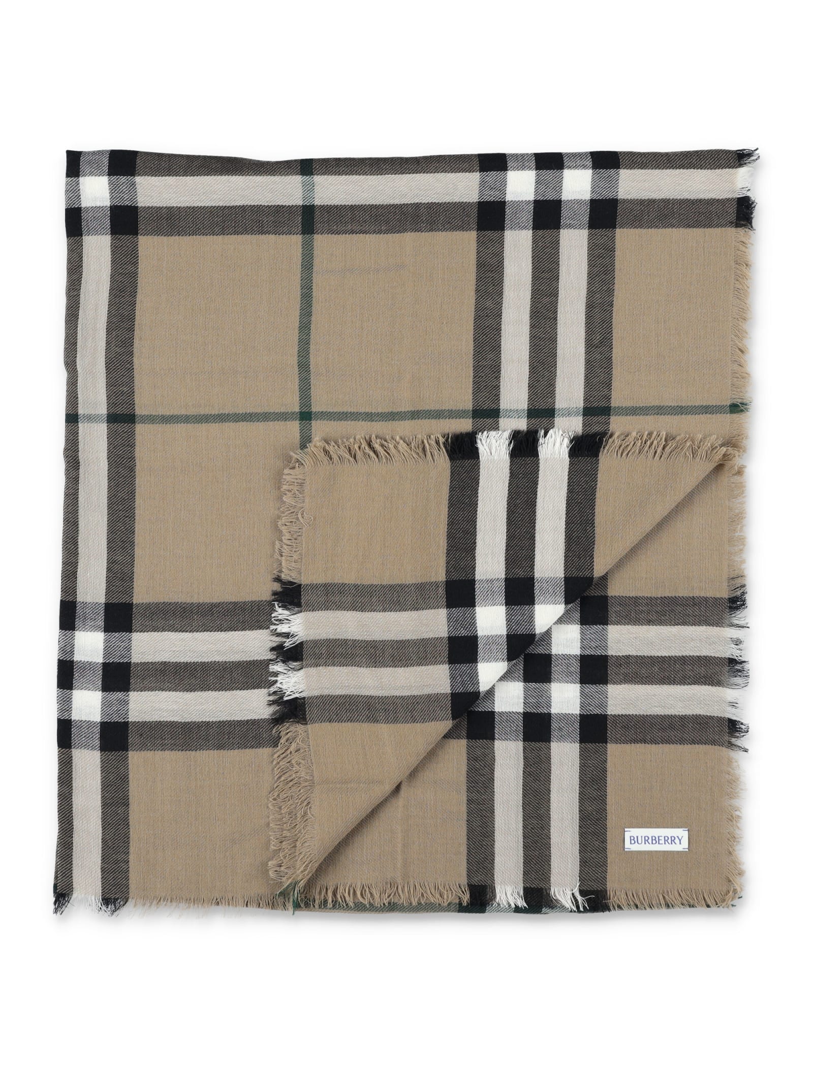 Shop Burberry Mu Giant Check Scarf In Linden