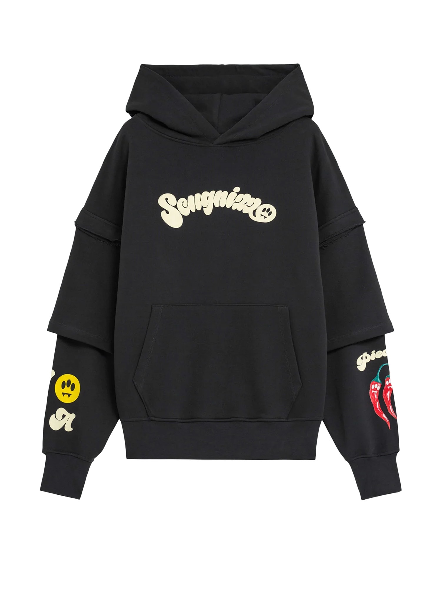 Barrow Unisex Graphic Print Hooded Sweatshirt In Black