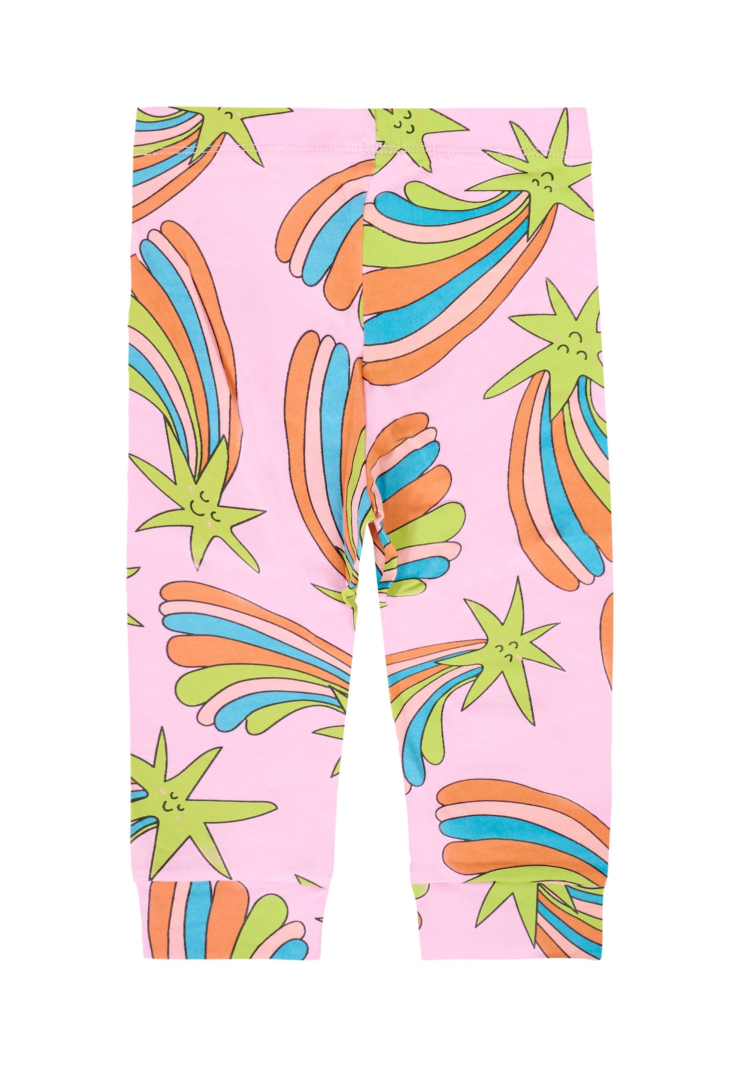 Stella Mccartney Pink Leggings For Baby Girl With Stars In Pink