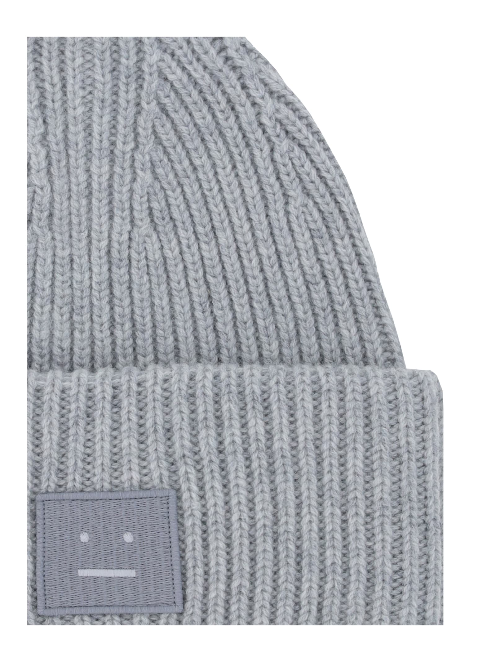 Shop Acne Studios Hat In Light Grey Melange