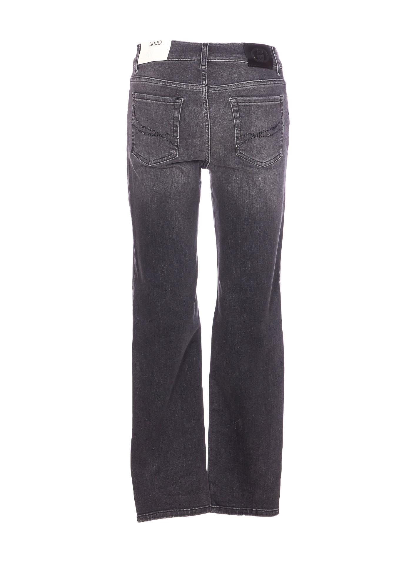 Liu •jo Faded Trousers With Belt Loops And Rivets In Brown