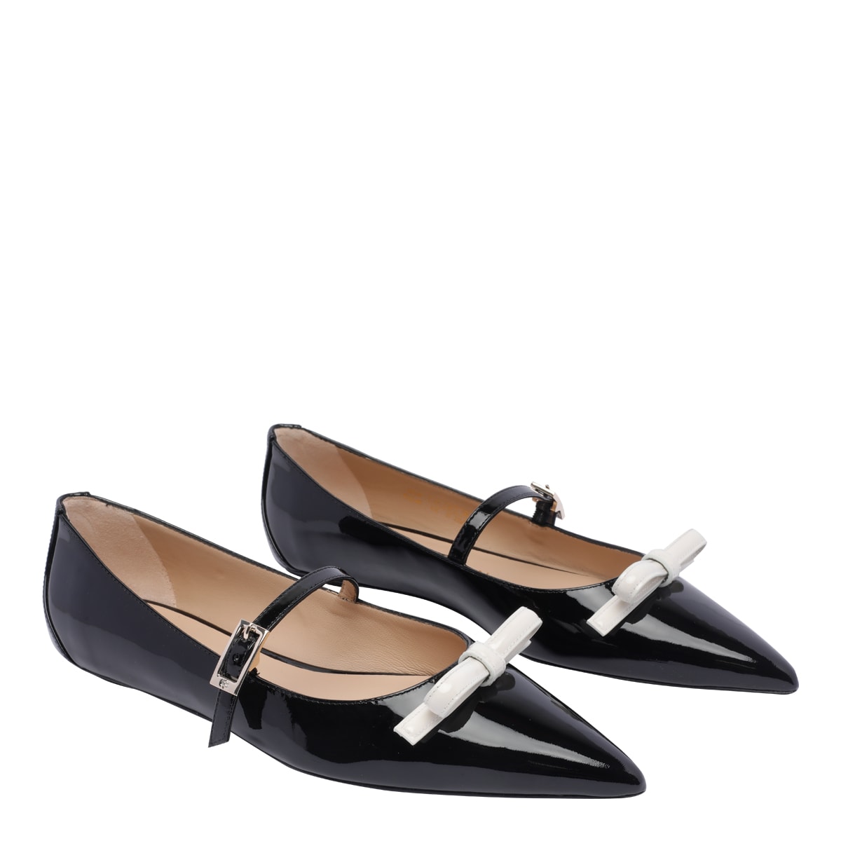 Stuart Weitzman Felicity Bow Ballerinas In Black