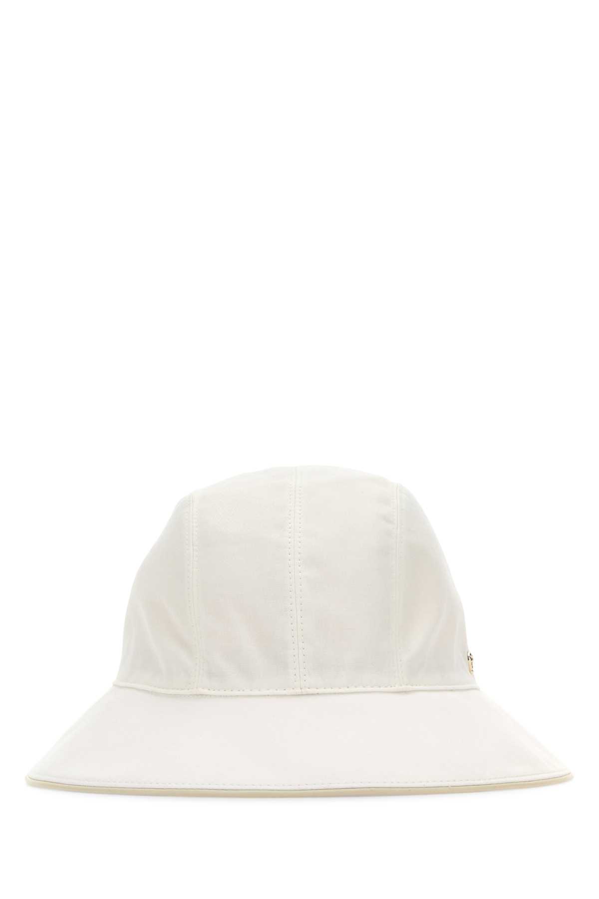 White Cotton Arya Bucket Hat