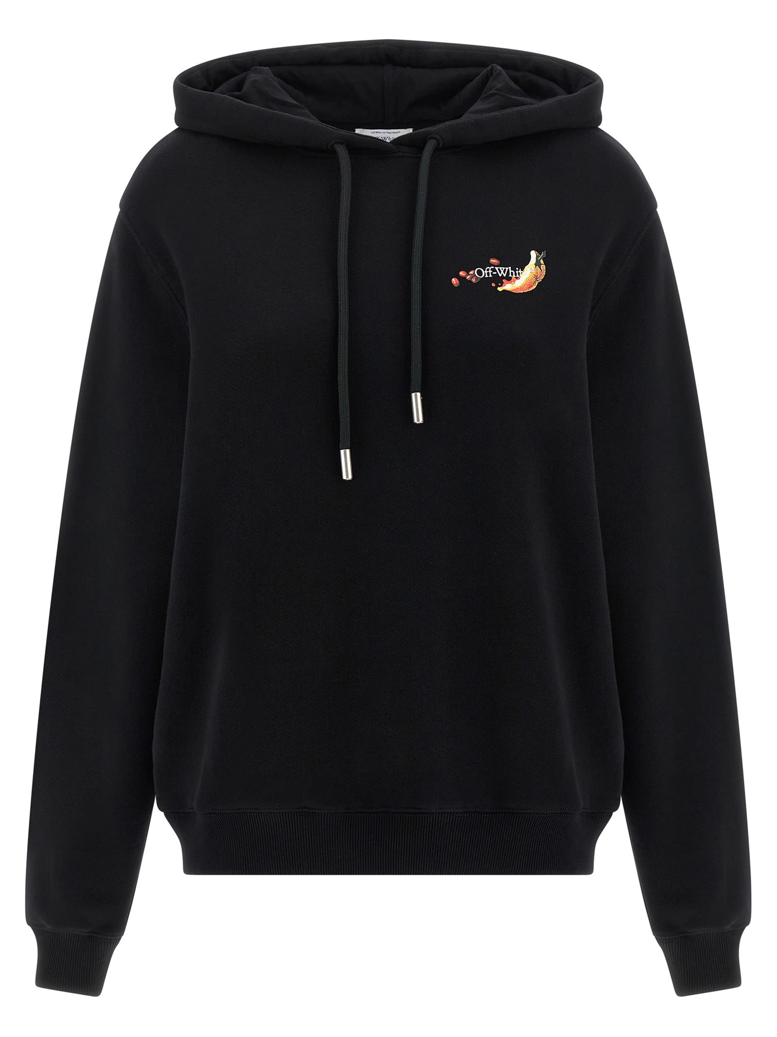 Off-white Arrow Graphic Hoodie Featuring Drawstring In Black