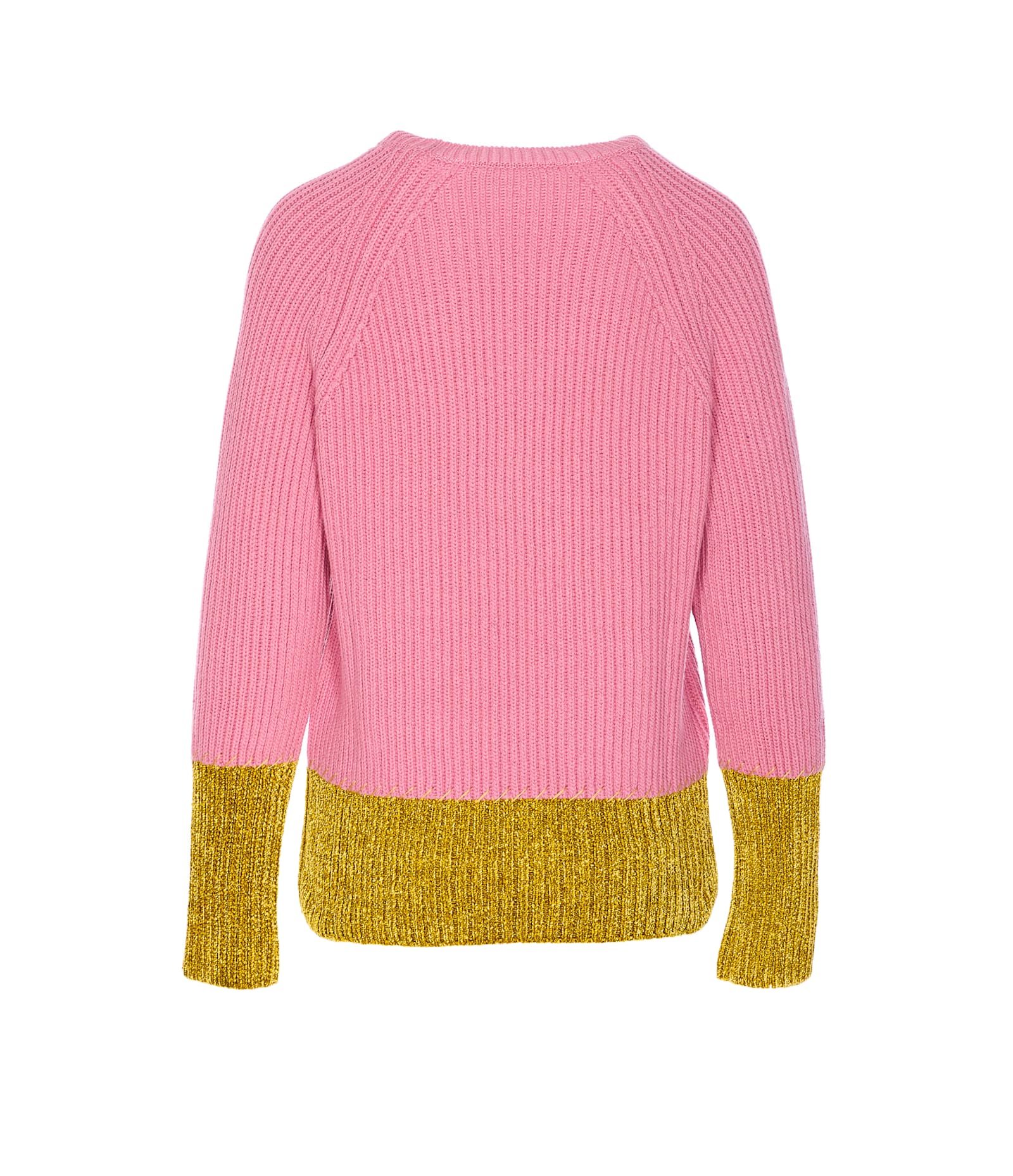 Marni Crewneck Hood Kangaroo Pocket Long Sleeves Ribbed Cuffs In Pink