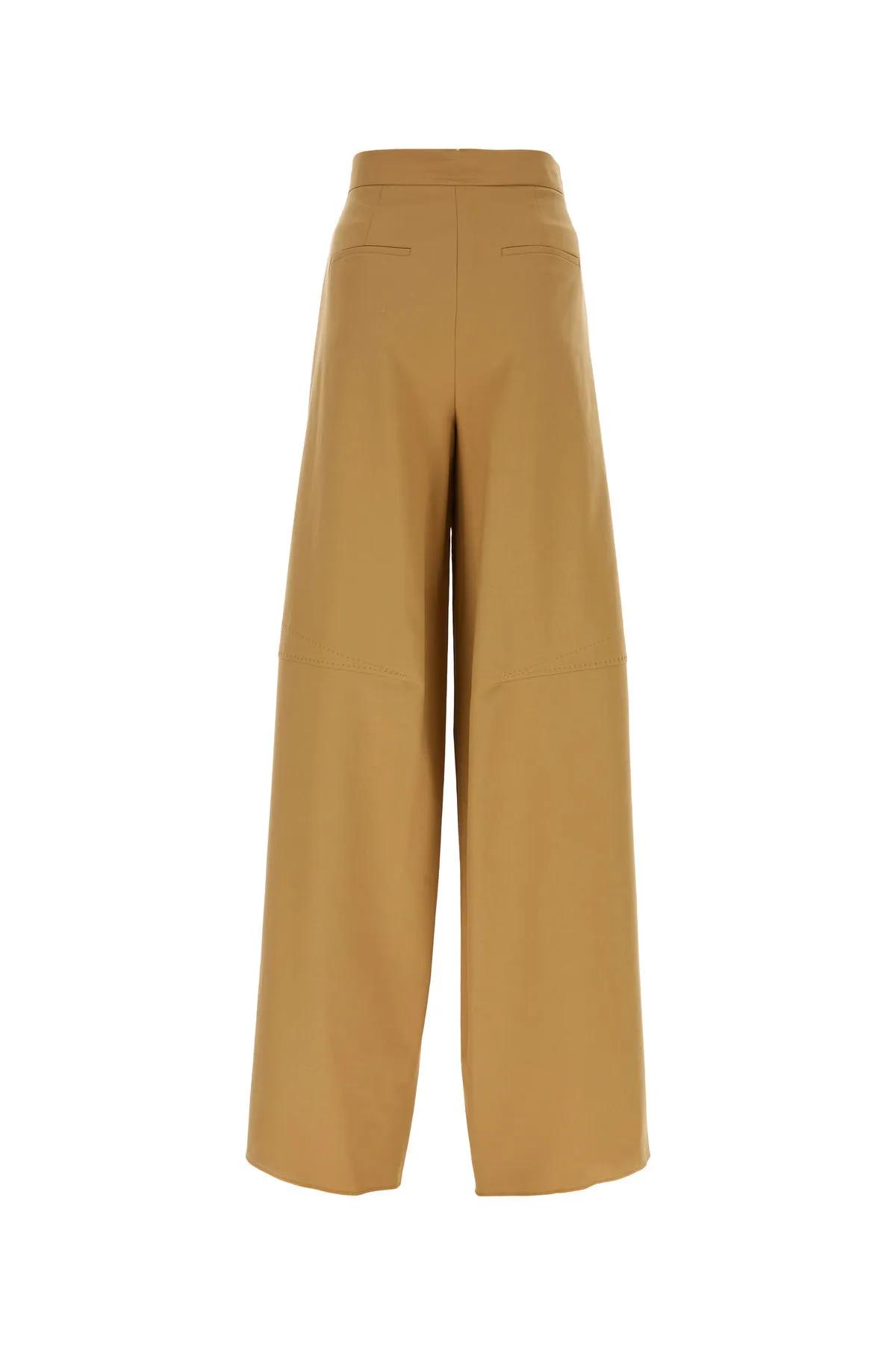 Shop Max Mara Beige Stretch Cotton Avoriaz Wide-leg Pant