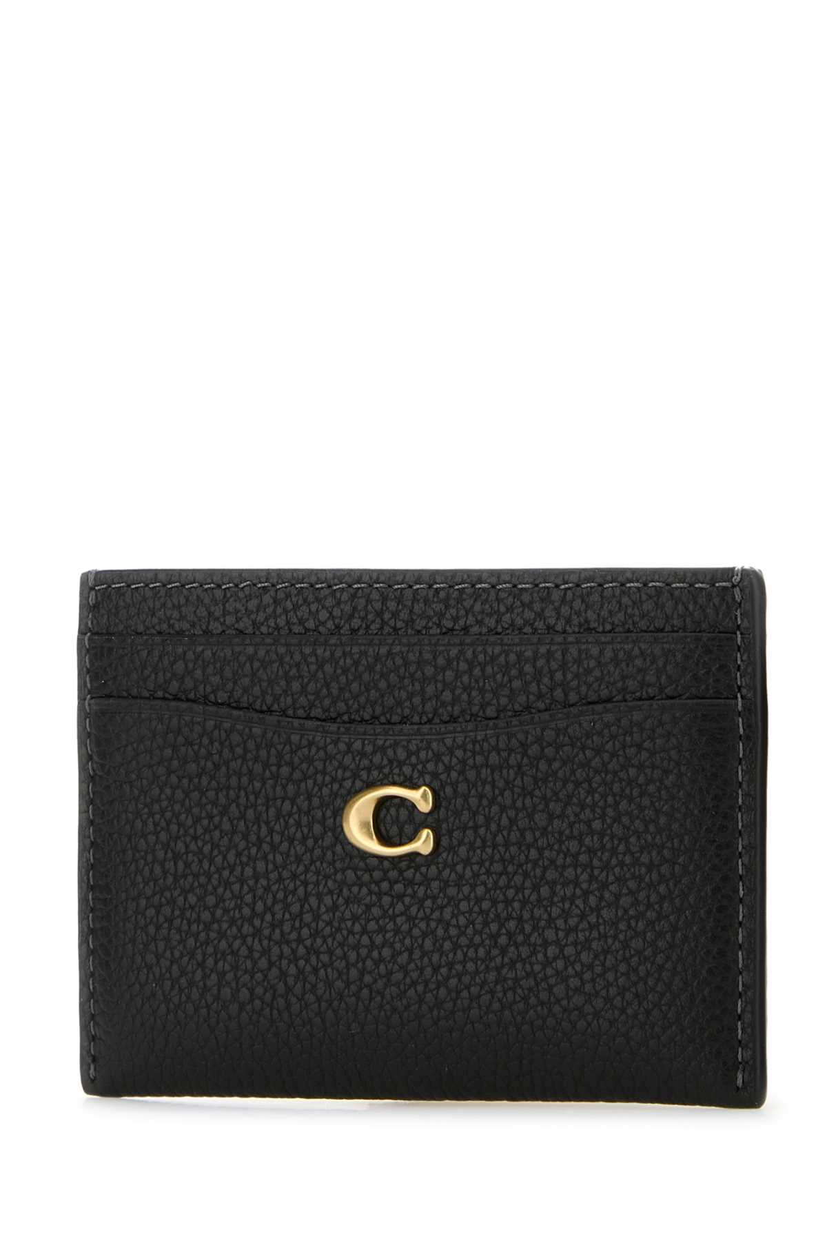 Coach Portacarte In Pelle Nera  Donna In Black
