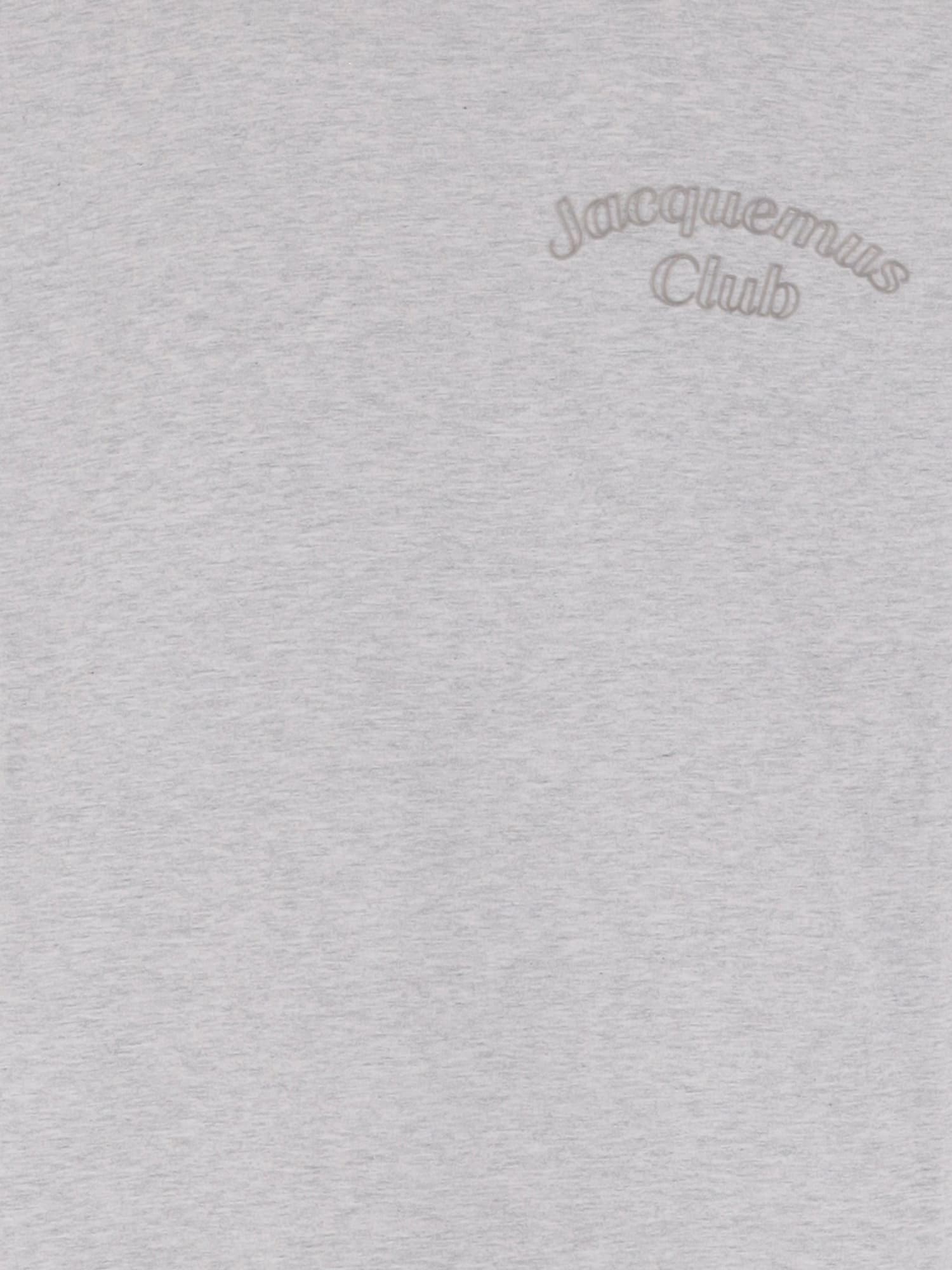 Jacquemus Grey Crewneck Logo T-shirt In Gray