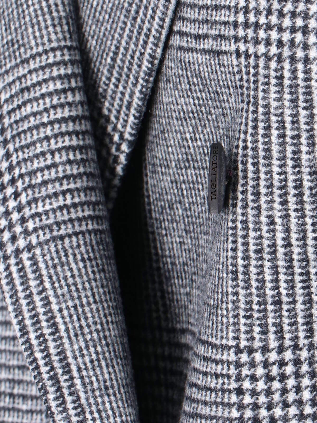 Tagliatore Houndstooth Tailored Double-breasted Blazer And Wide-leg Trousers In Gray
