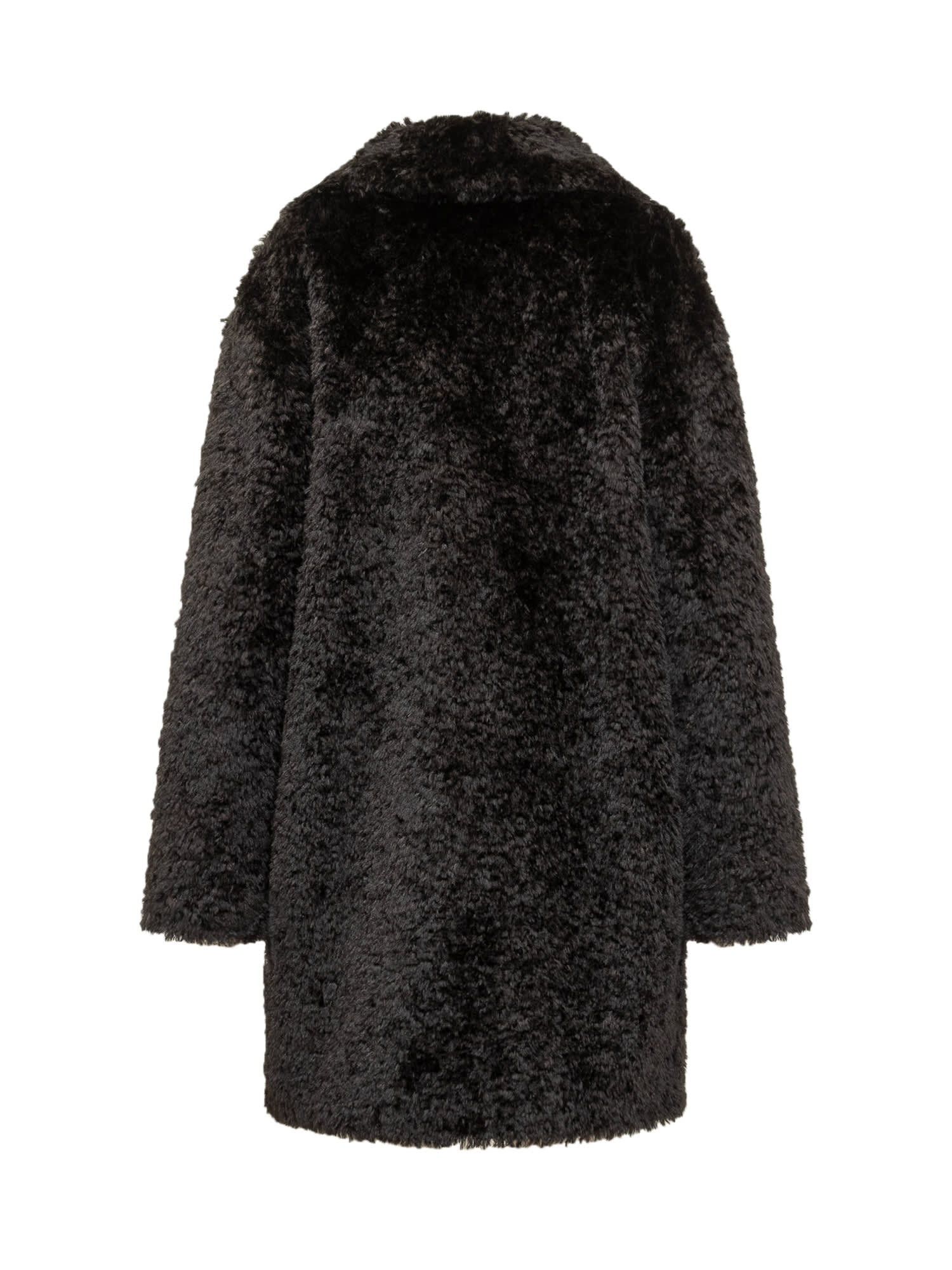 Shop Herno Fur Coat In Nero