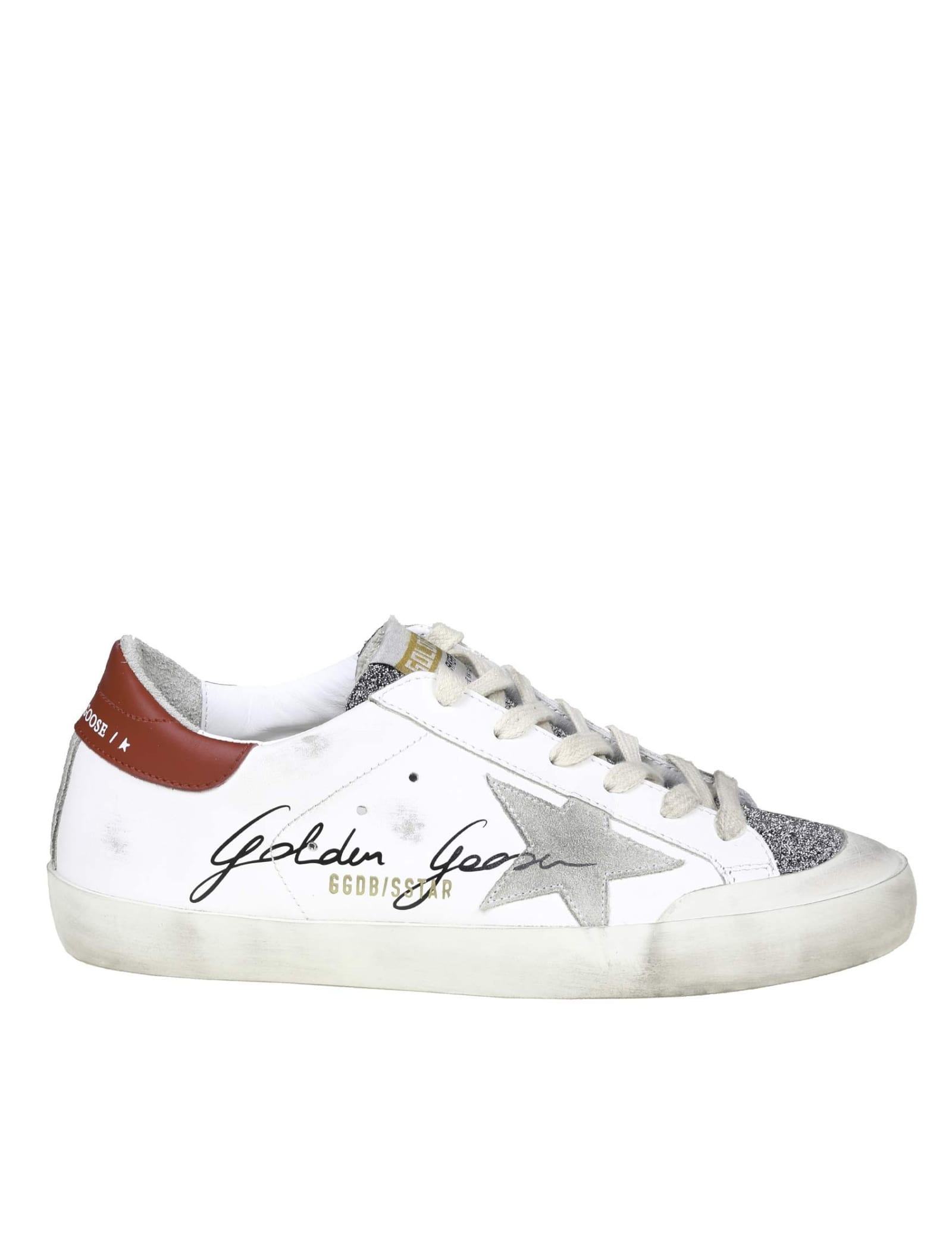 Golden Goose Superstar In Leather With Glitter