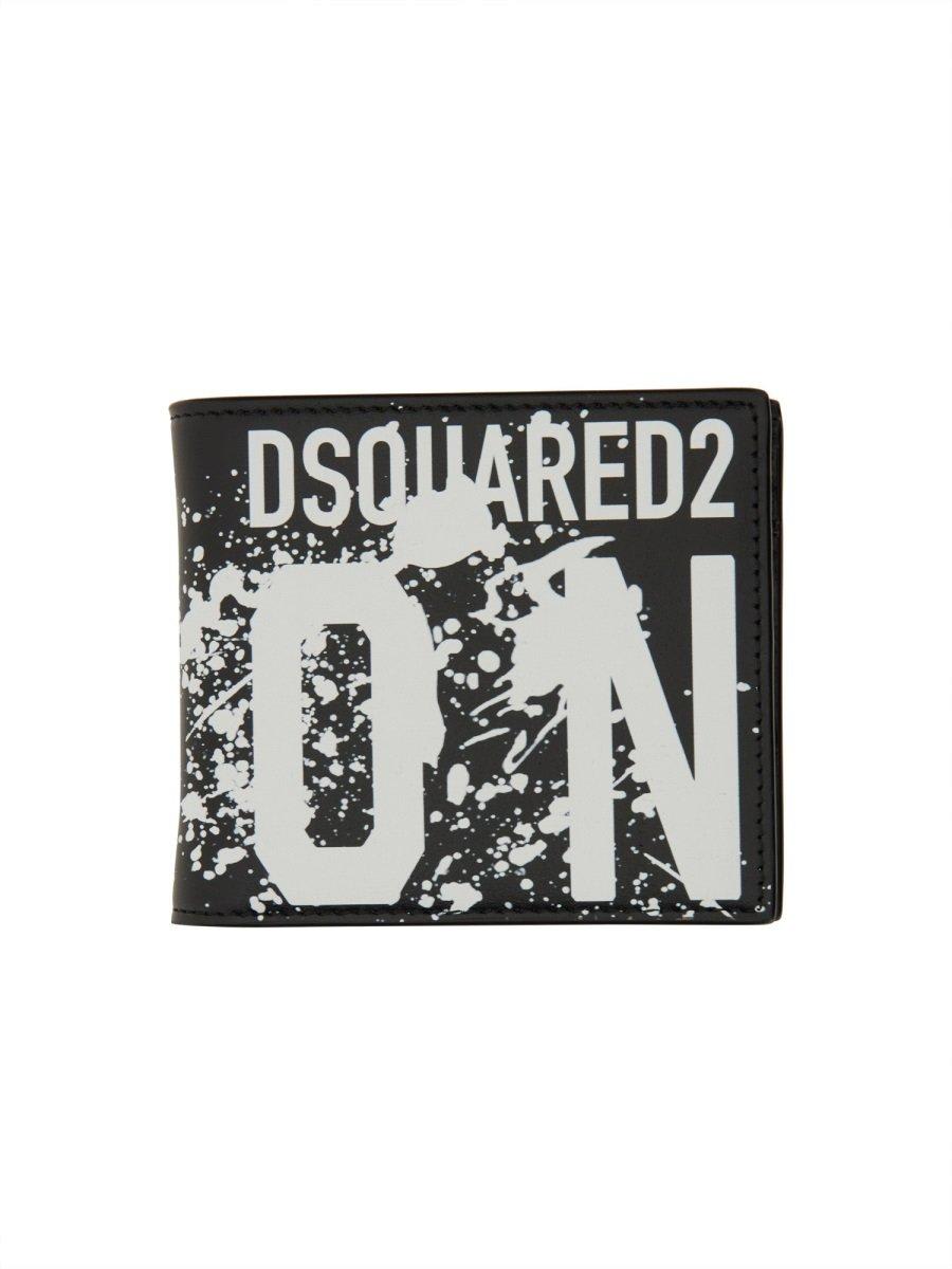 Dsquared2 Logo-printed Bi-fold Wallet In Black