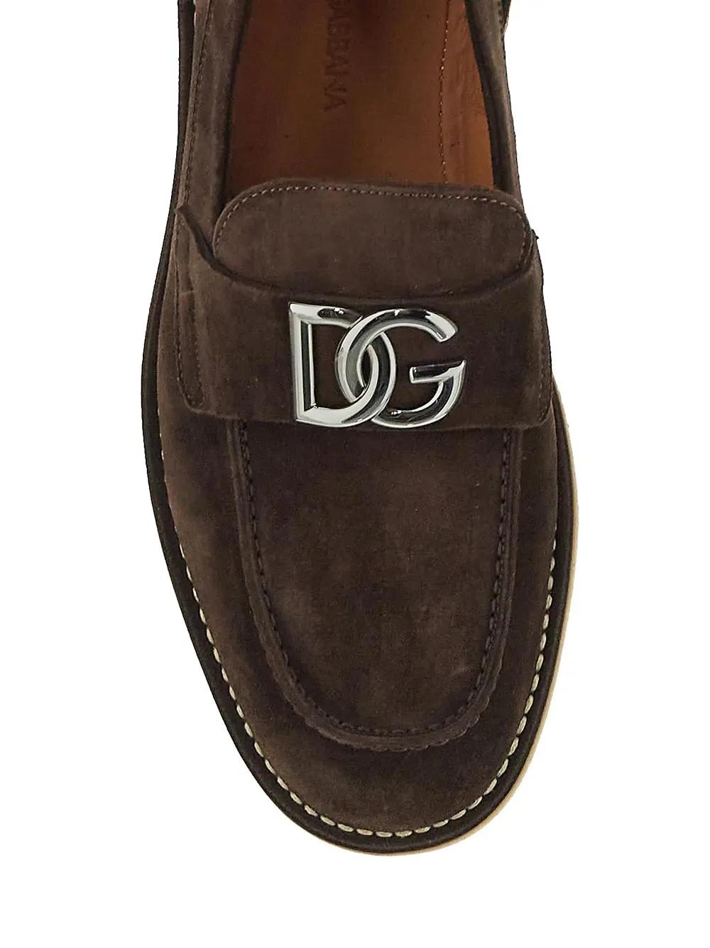 Shop Dolce & Gabbana Logo Loafer In Ebano 1