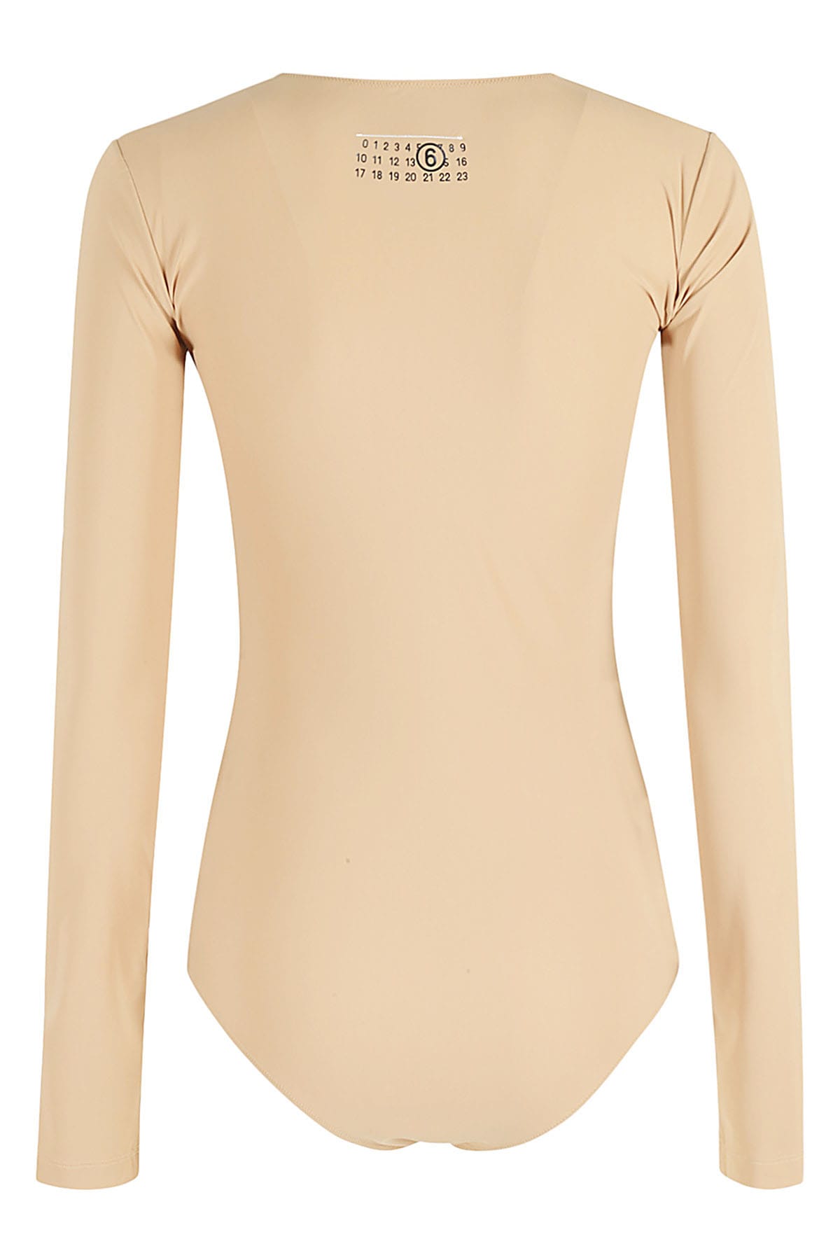 Mm6 Maison Margiela Mm6 By Maison Margiela Stretch Lycra Bodysuit With Snap Button Closure In Natural