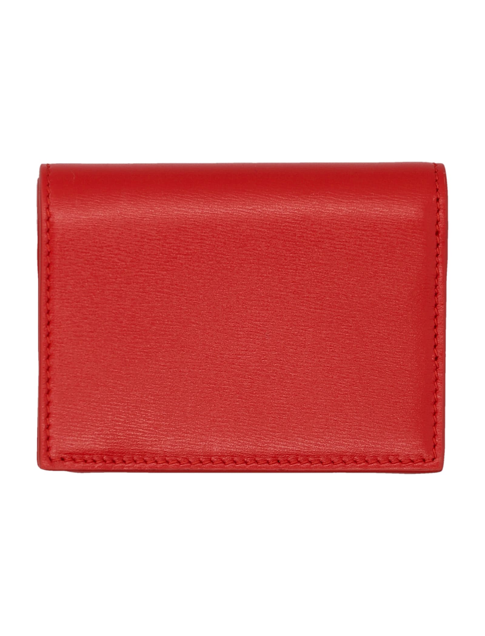 Shop Ferragamo Gancini Compact Wallet In Flame Red 305