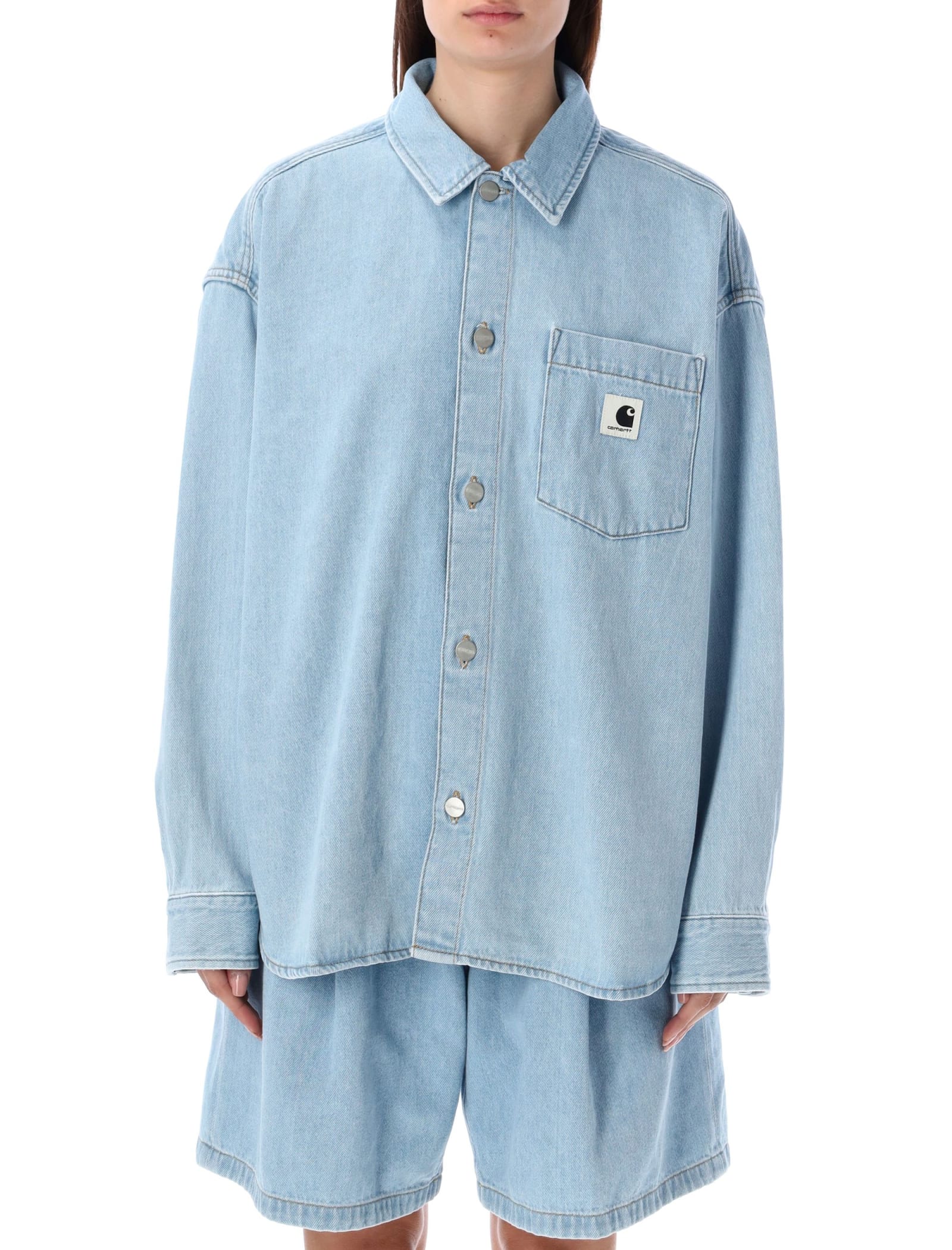 Shop Carhartt Alta Shirt Jacket In Blue Stone Bleached