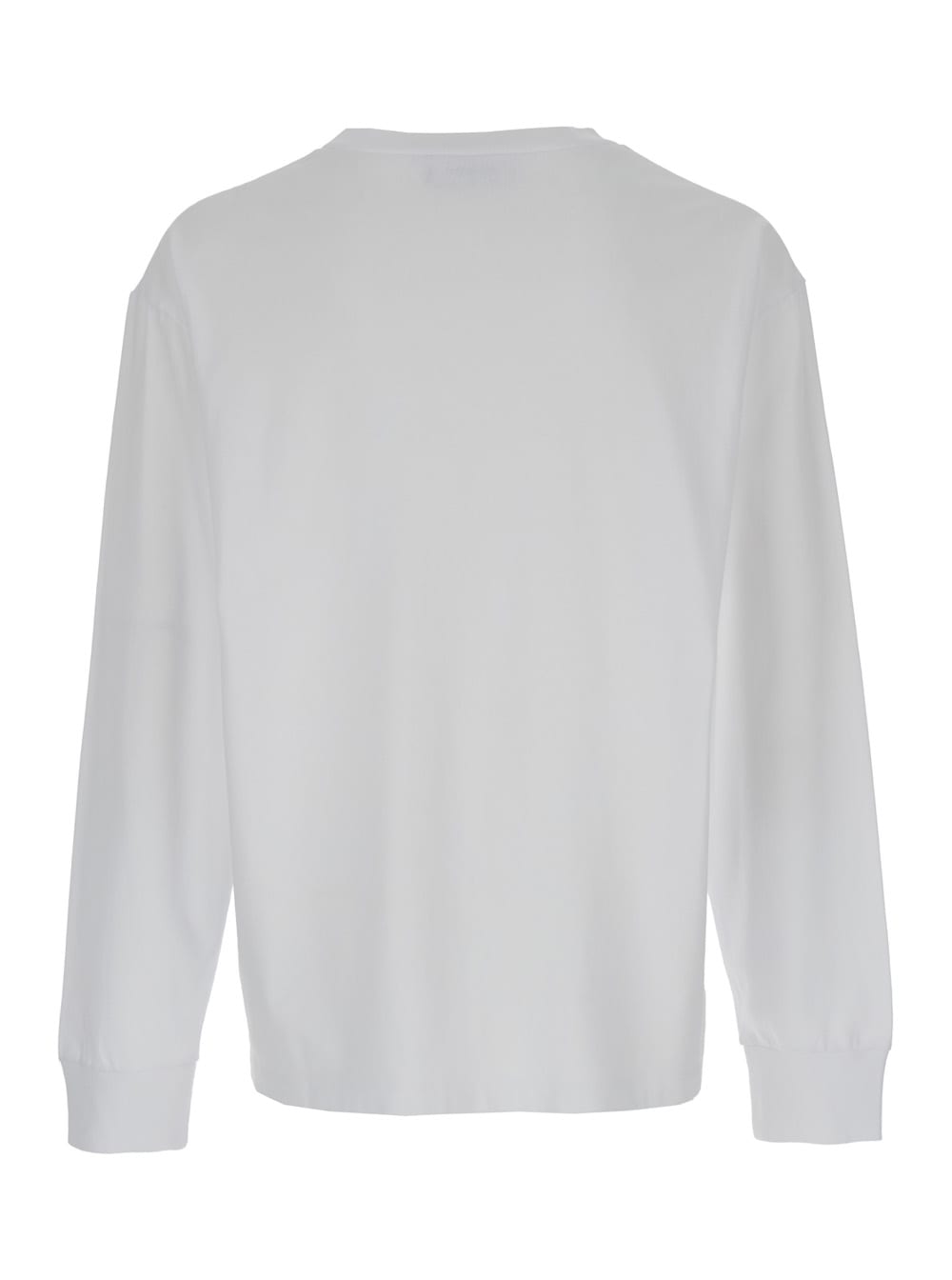 Shop Dsquared2 White Long Sleeve T-shirt With Contrasting Icon Print In Cotton Man