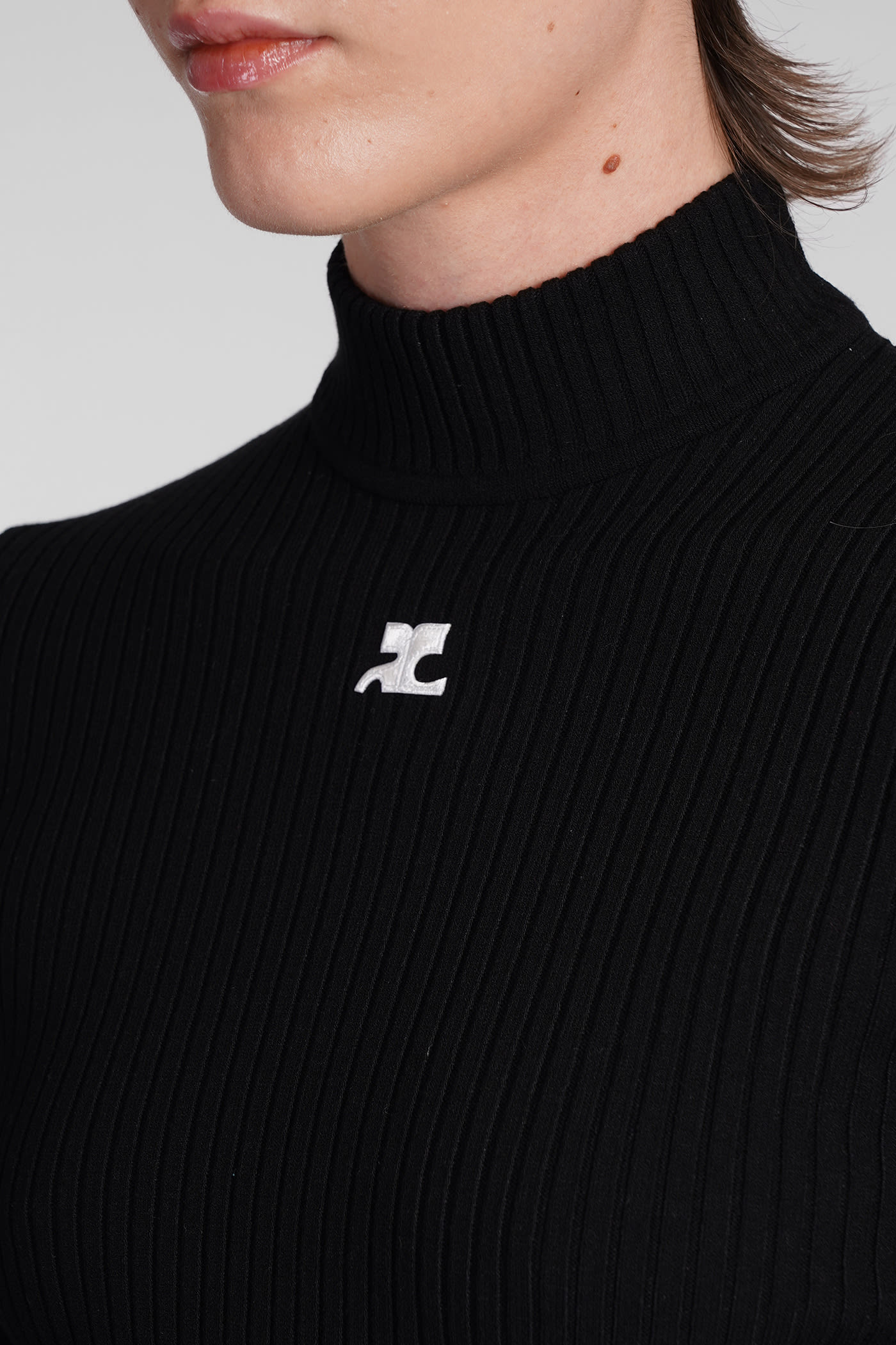 Shop Courrèges Knitwear In Black Viscose