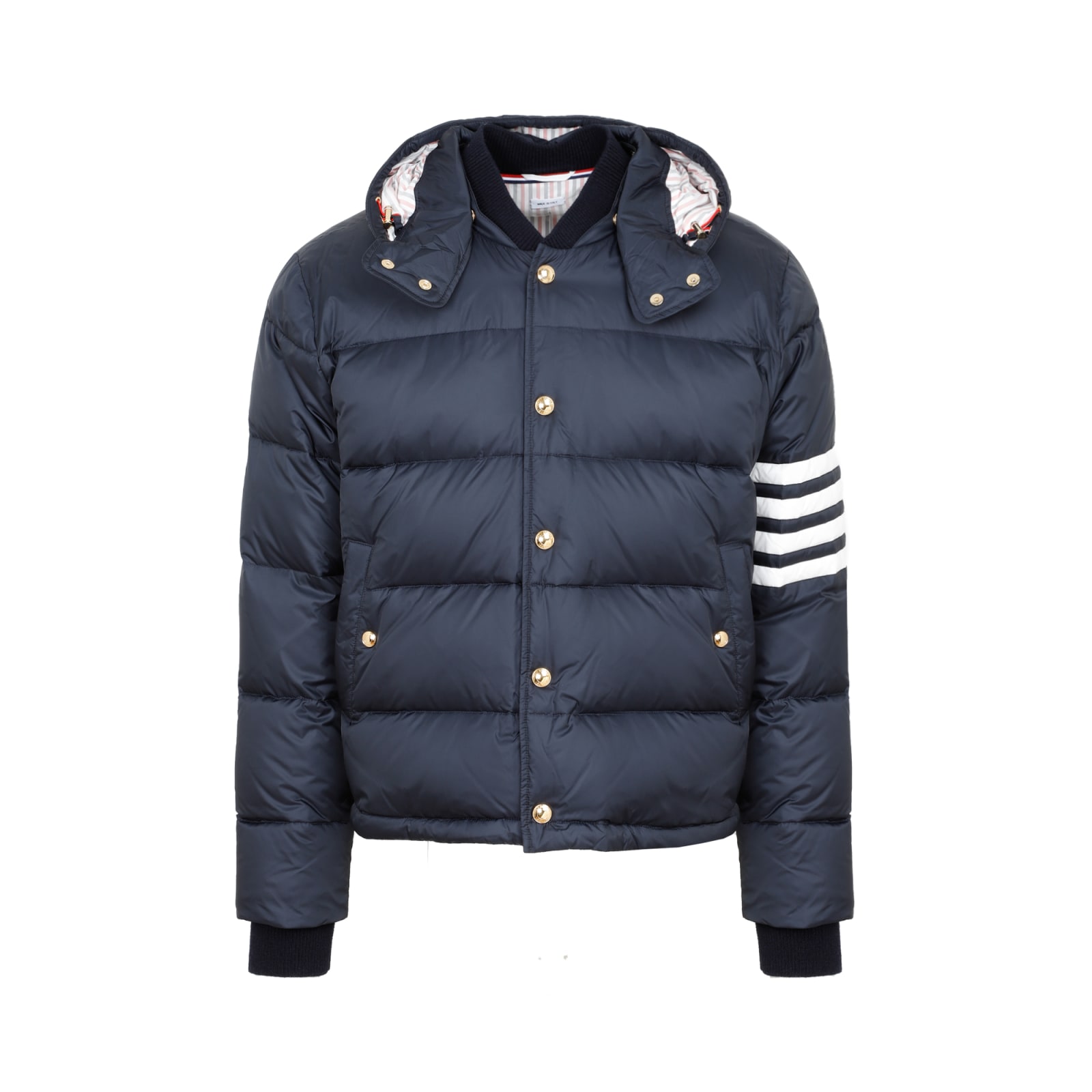 Shop Thom Browne Detachable Hood Bomber Jacket In Navy