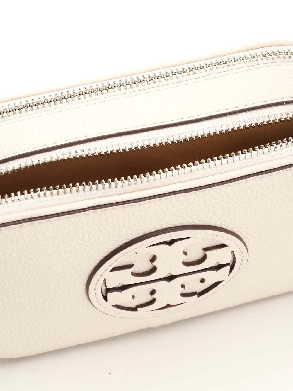 Shop Tory Burch Miller Mini Crossbody Bag In White