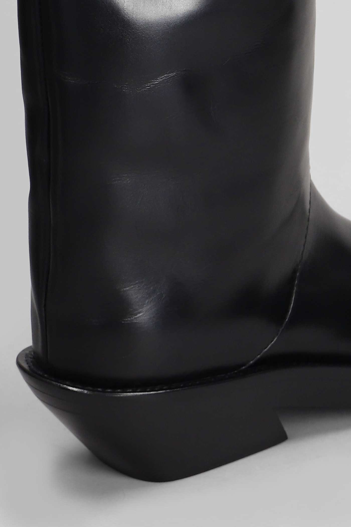 Shop Mugler Santiago Boot High Heels Ankle Boots In Black Leather