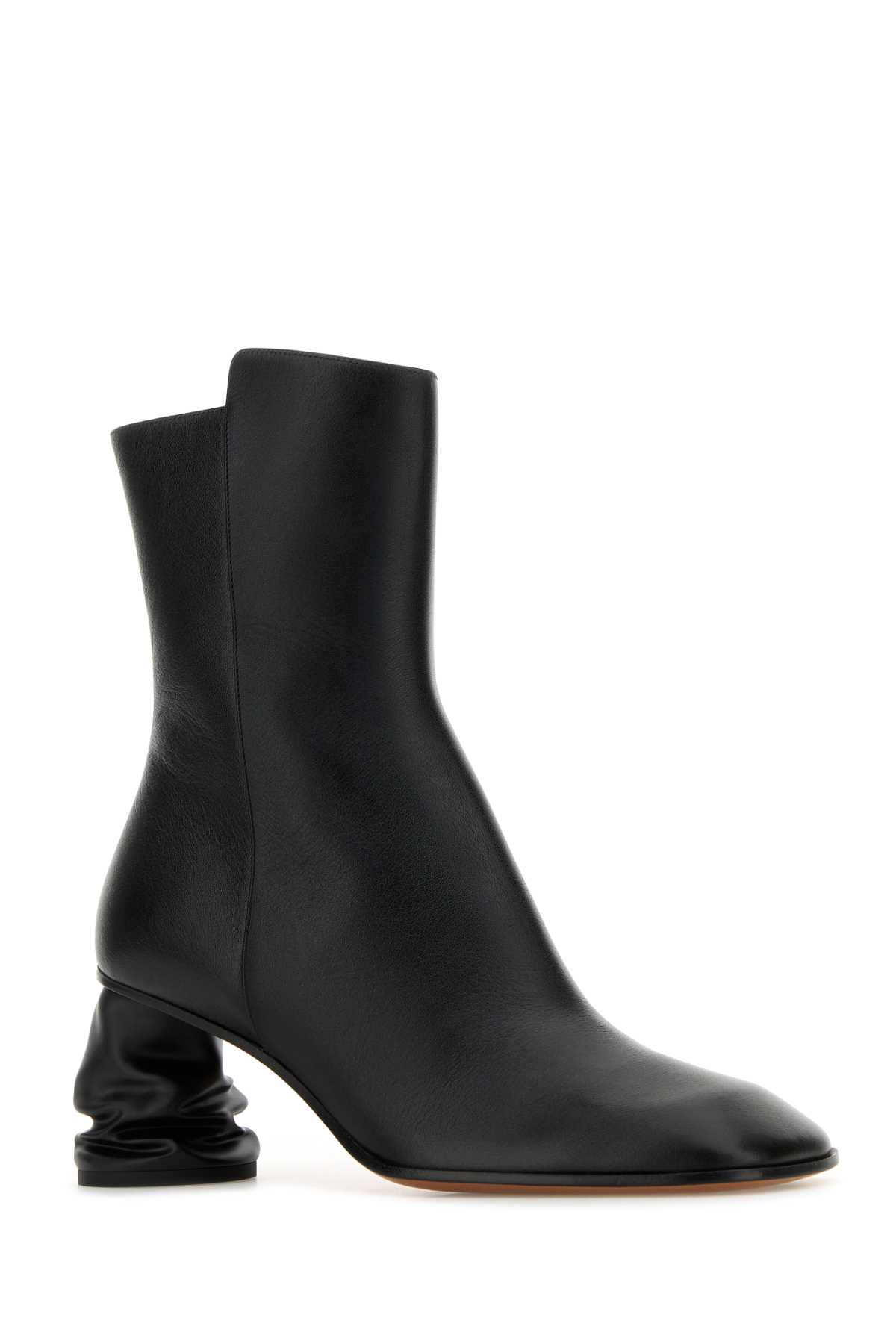 Alexander Mcqueen Leather Boots Crush In Black