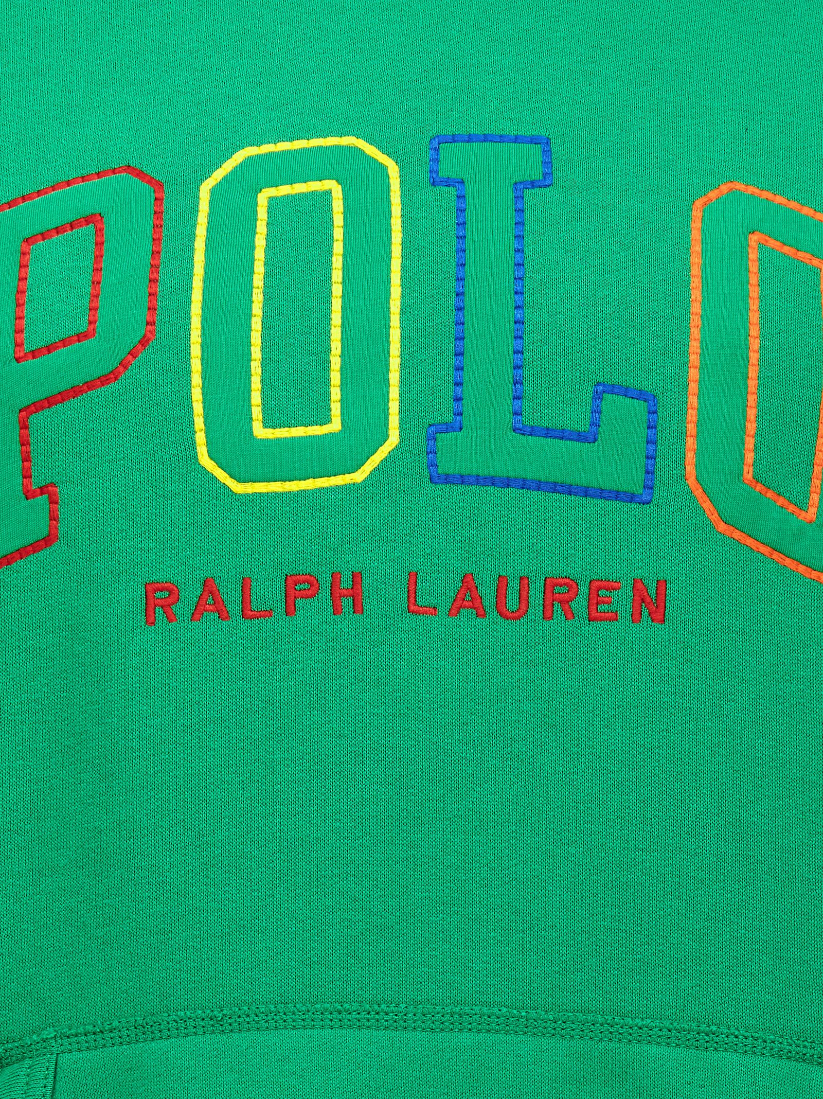 Shop Polo Ralph Lauren Logo Hoodie In Green