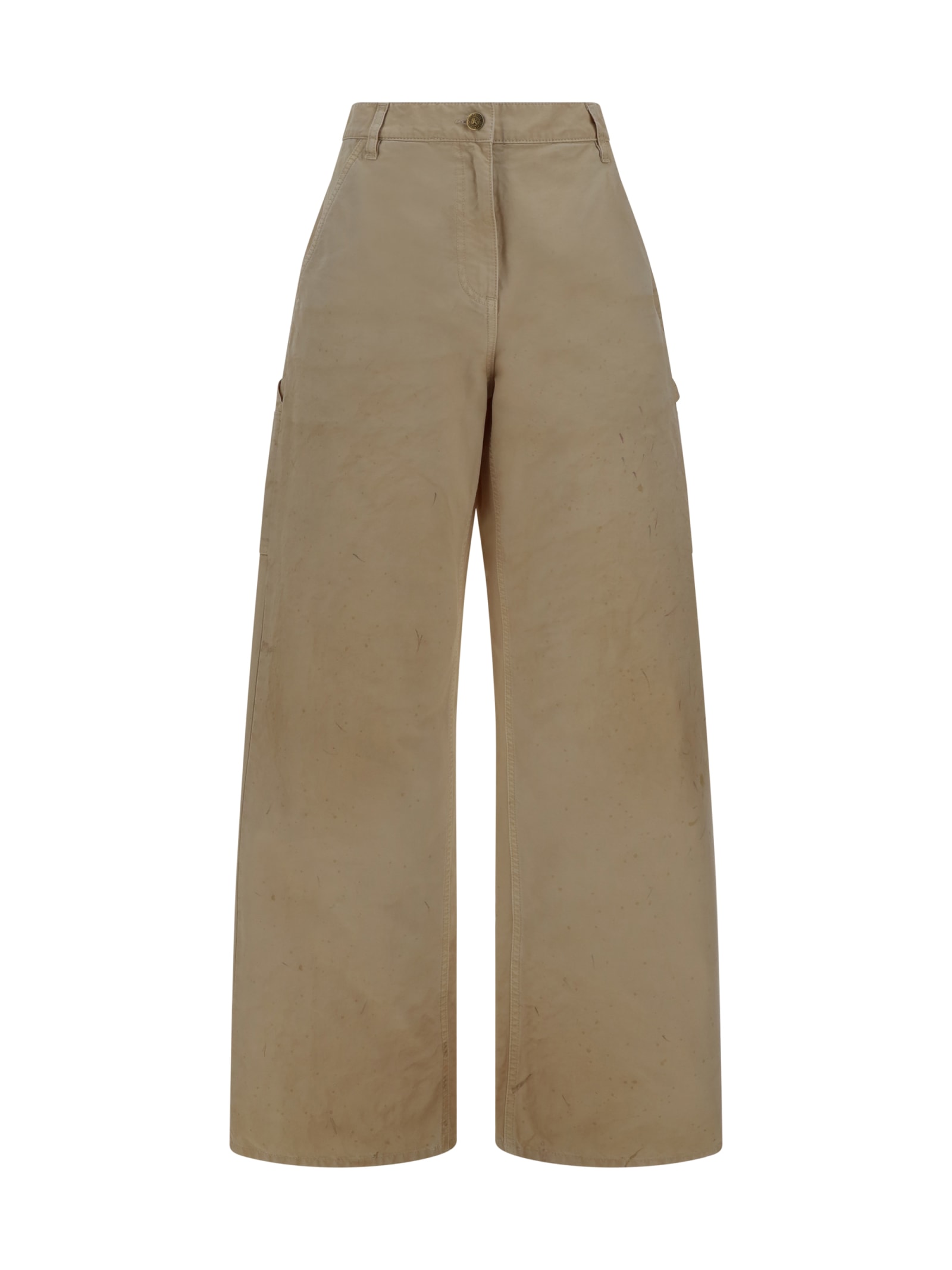 Shop Golden Goose Workwear Pants In Beige